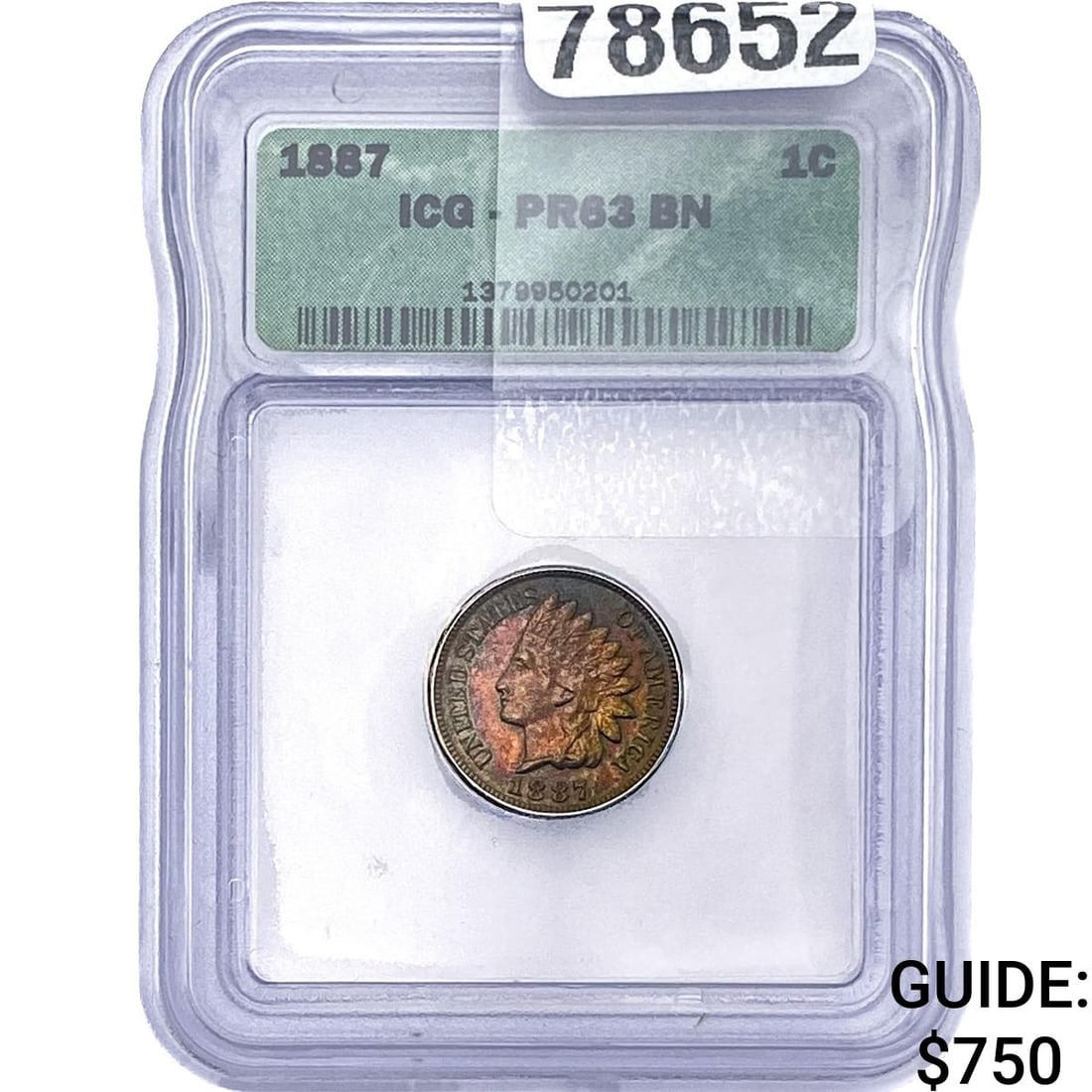 1887 Indian Head Cent ICG PR63 BN (1 of 2)