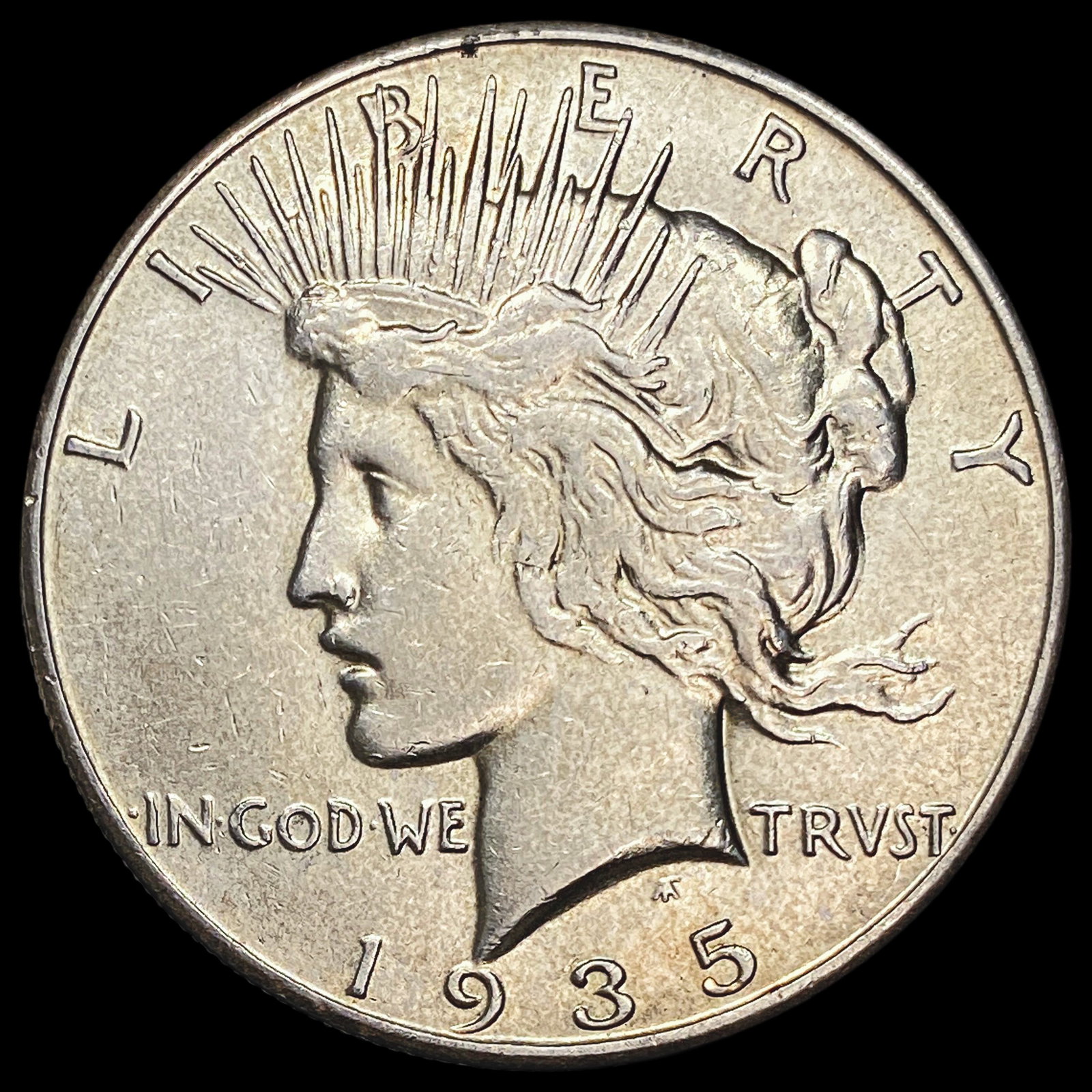 1935-S Silver Peace Dollar ABOUT UNCIRCULATED: 1935-S Silver Peace Dollar ABOUT UNCIRCULATED
