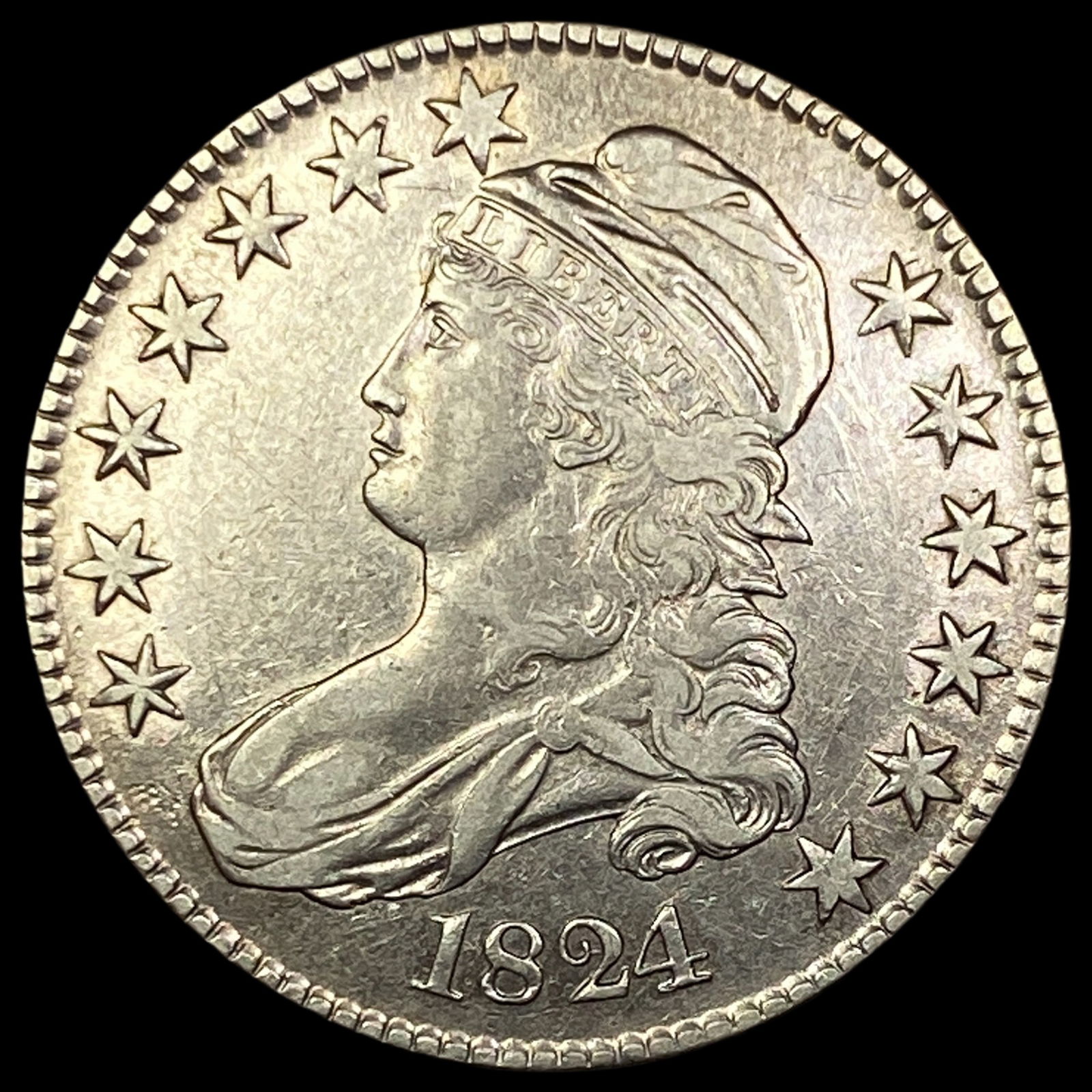 1824 Capped Bust Half Dollar NEARLY UNCIRCULATED (1 of 2)