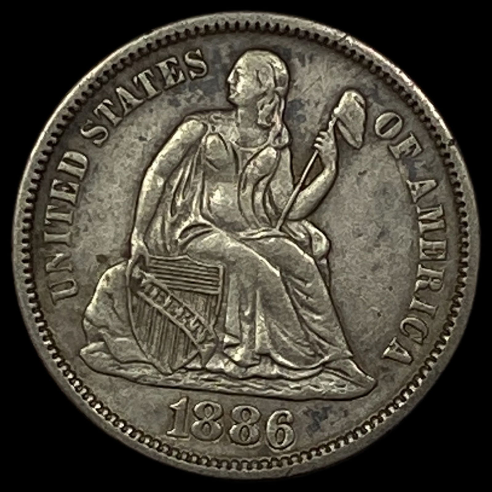 1886 Seated Liberty Dime CLOSELY UNCIRCULATED (1 of 2)