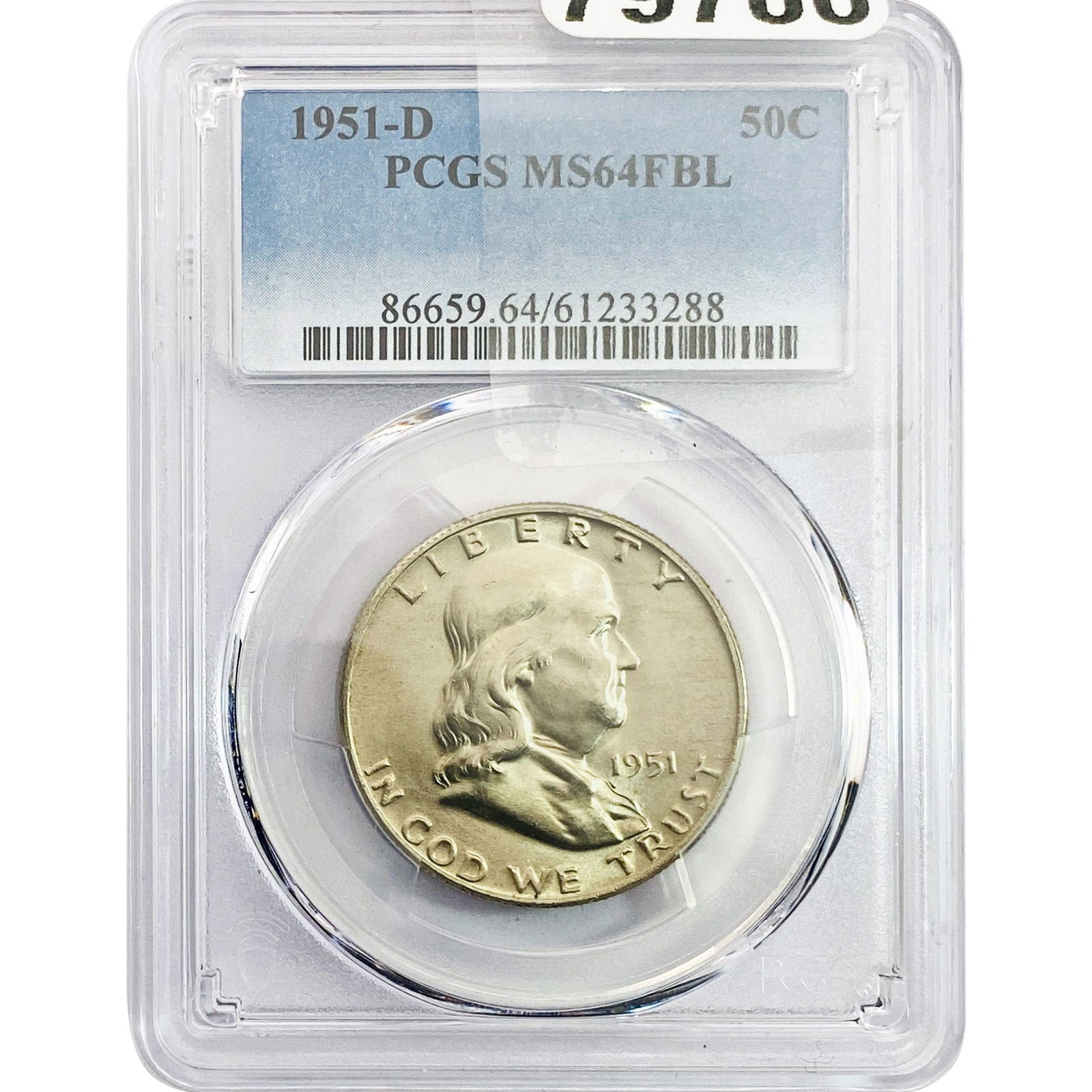 1951-D Franklin Half Dollar PCGS MS64 FBL (1 of 2)