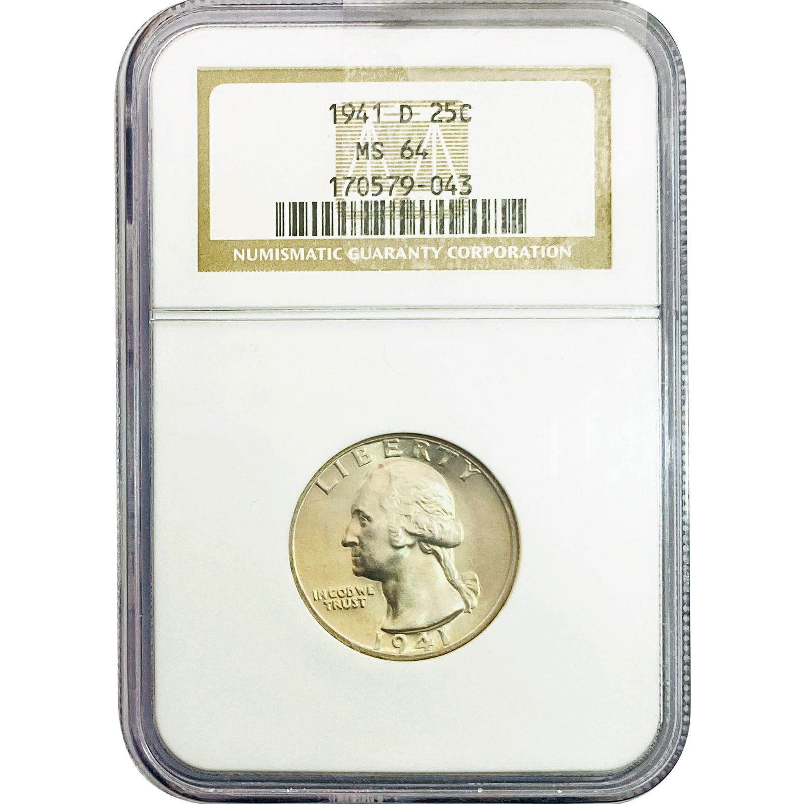 1941-D Washington Silver Quarter NGC MS64 (1 of 2)