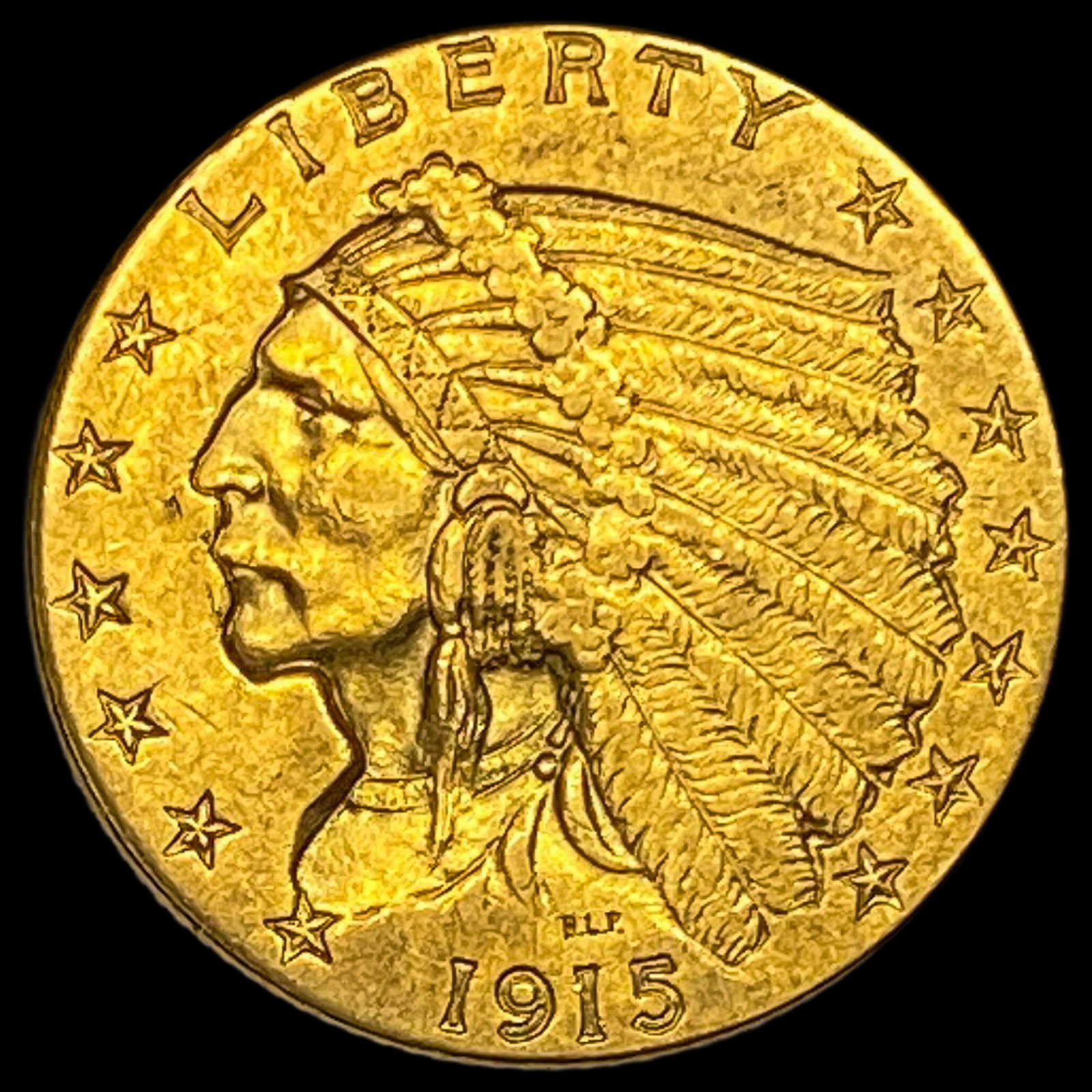 1915 Indian Head Gold $2.50 Quarter Eagle CLOSELY UNCIRCULATED (1 of 2)