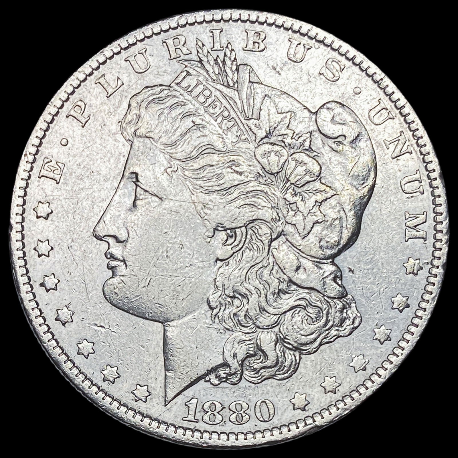 1880-O Micro O Silver Morgan Dollar NEARLY UNCIRCULATED (1 of 2)
