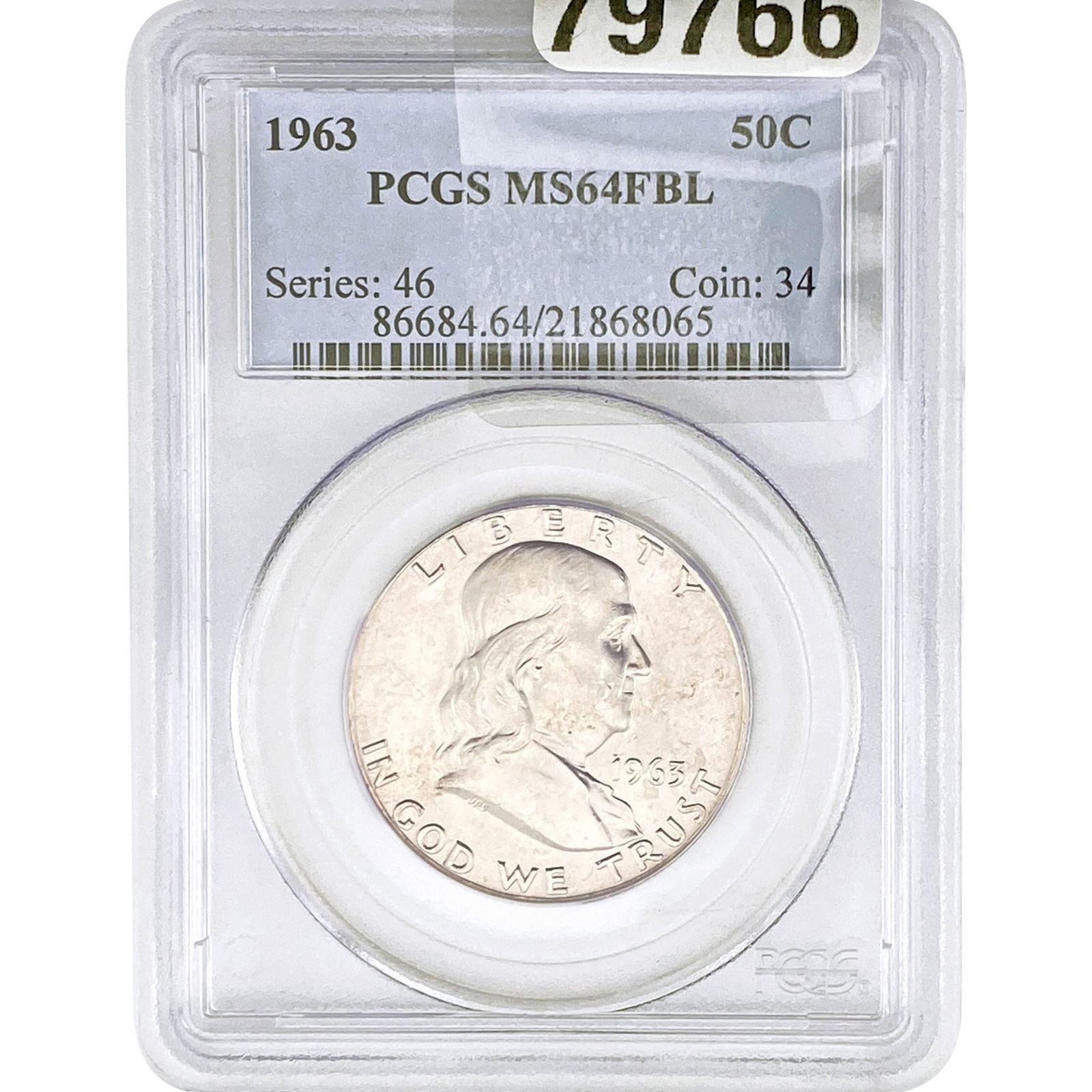 1963 Franklin Half Dollar PCGS MS64 FBL (1 of 2)