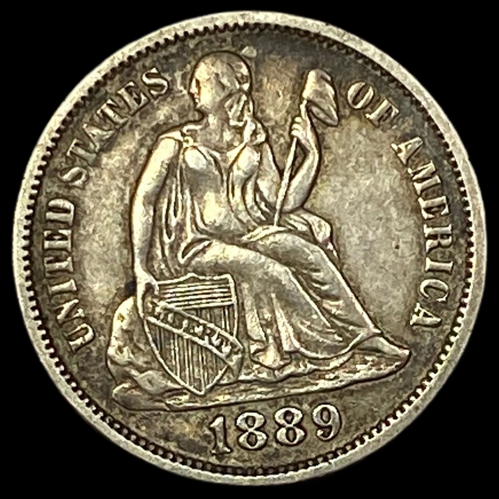 1889 Seated Liberty Dime NEARLY UNCIRCULATED (1 of 2)