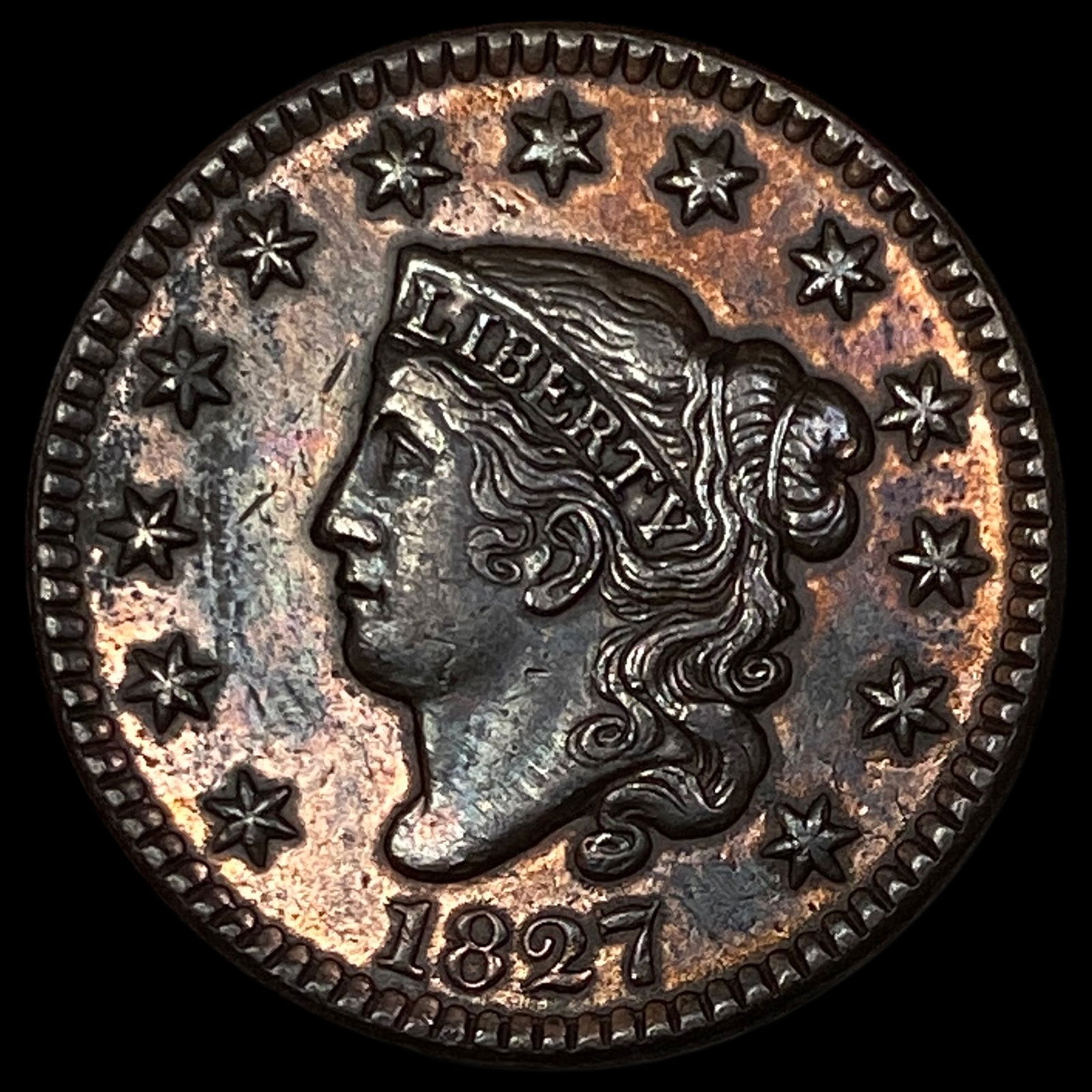 1827 Coronet Head Large Cent NEARLY UNCIRCULATED (1 of 2)
