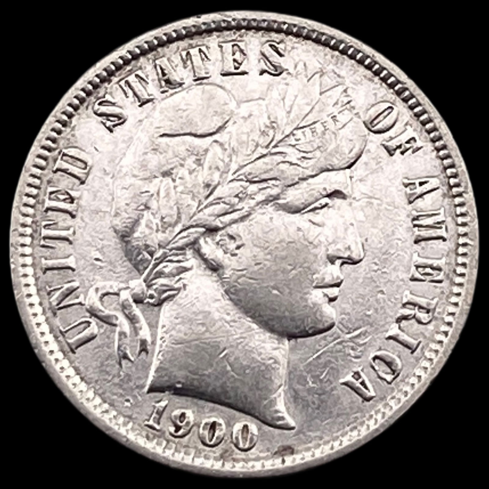 1900 Silver Barber Dime NEARLY UNCIRCULATED (1 of 2)