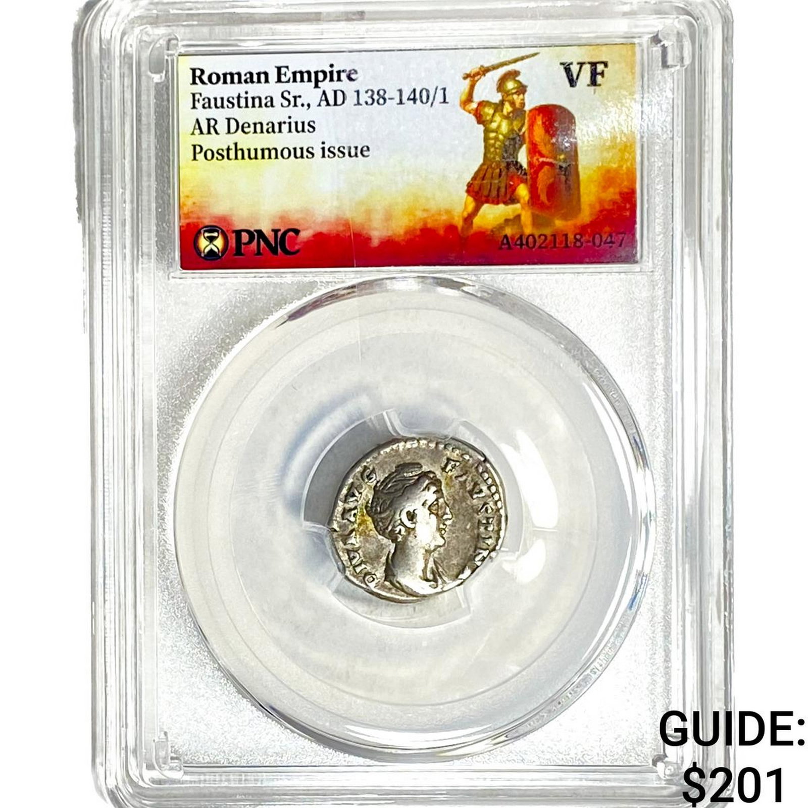 Roman Faustina Sr.,AD 138-140/1 AR Denarius PNC VF: Roman Faustina Sr.,AD 138-140/1 AR Denarius PNC VF