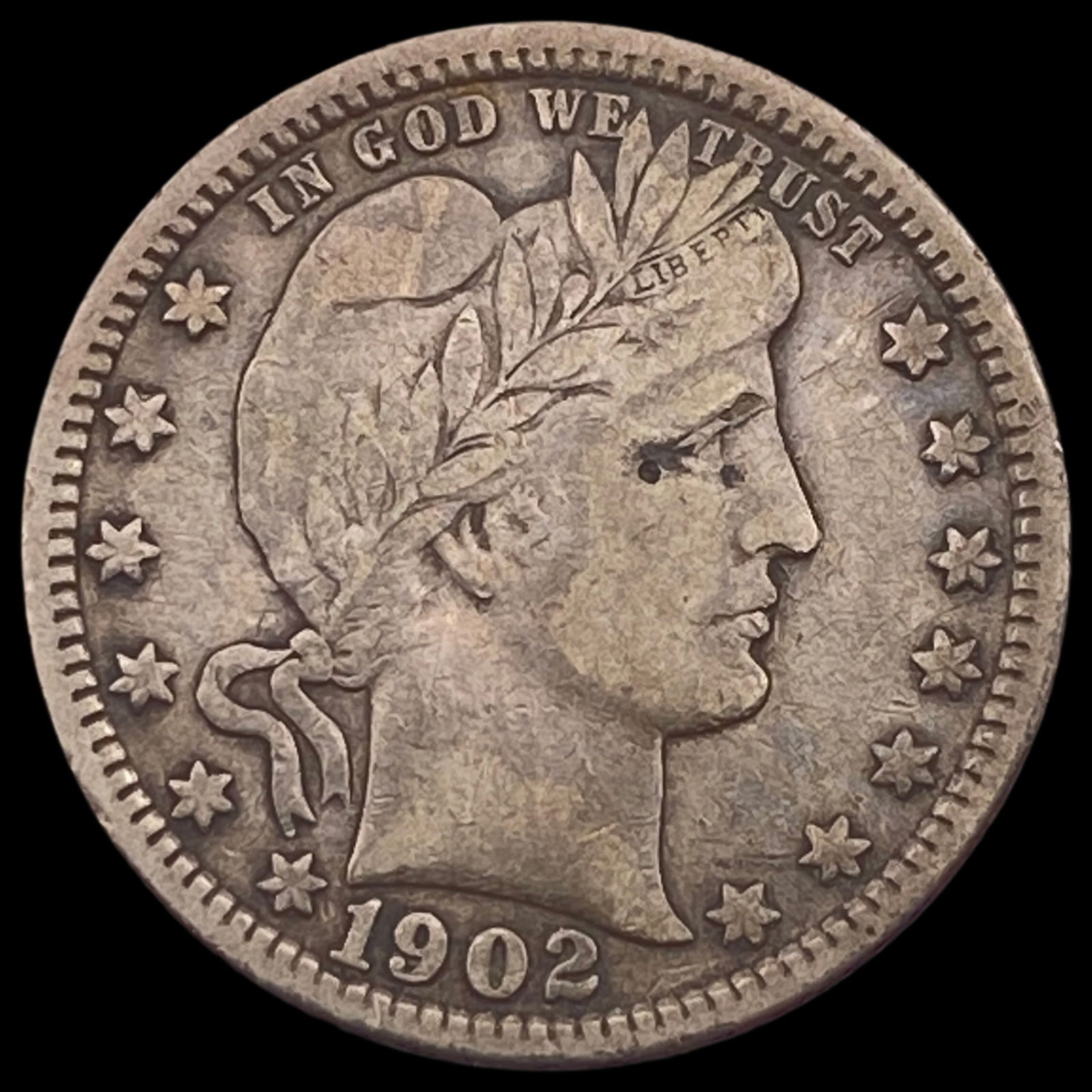 1902-O Silver Barber Quarter LIGHTLY CIRCULATED (1 of 2)