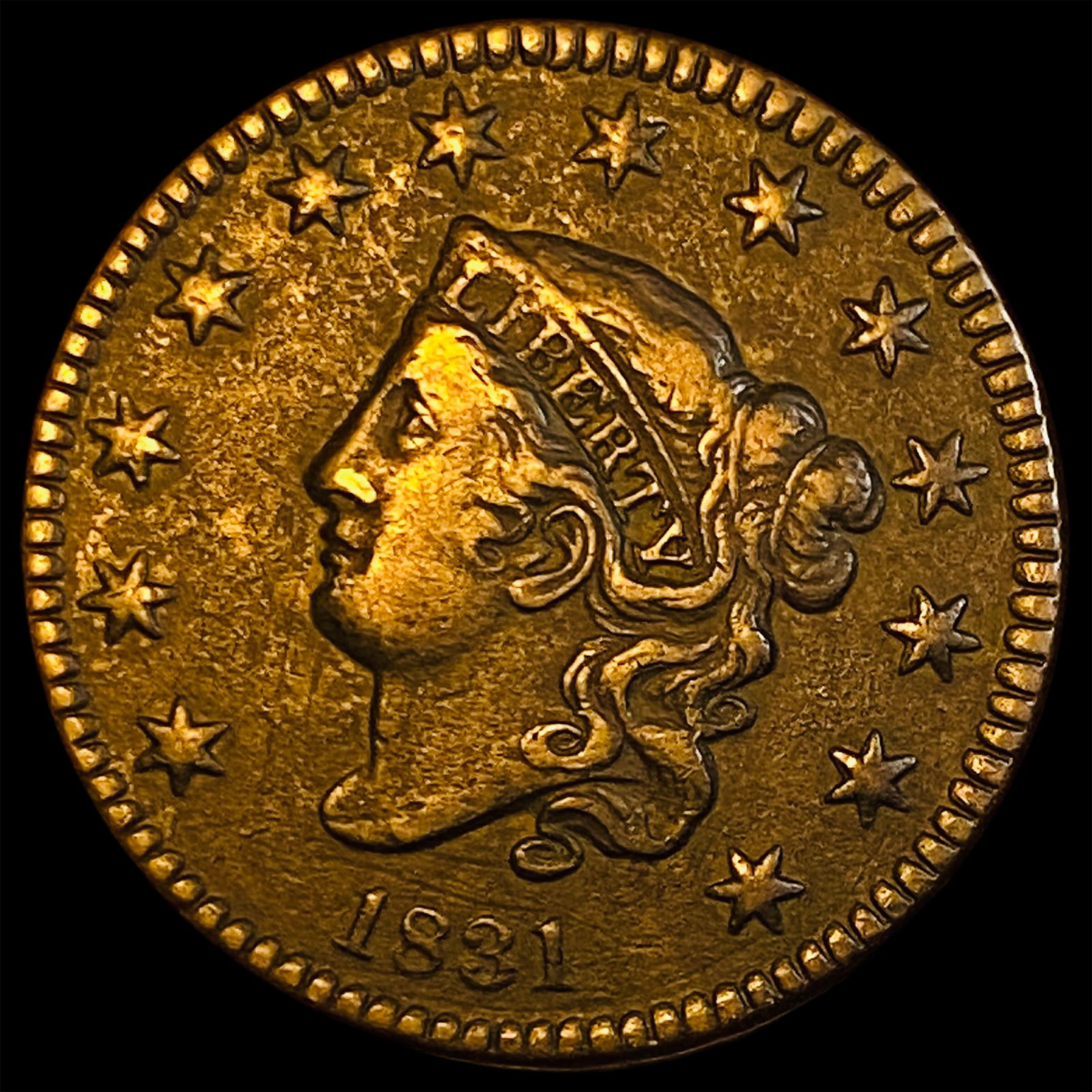 1831 Coronet Head Large Cent CHOICE AU (1 of 2)