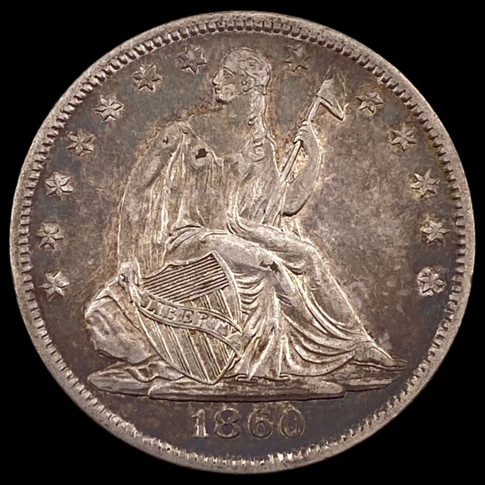 1860-O Seated Liberty Half Dollar NEARLY UNCIRCULATED (1 of 2)
