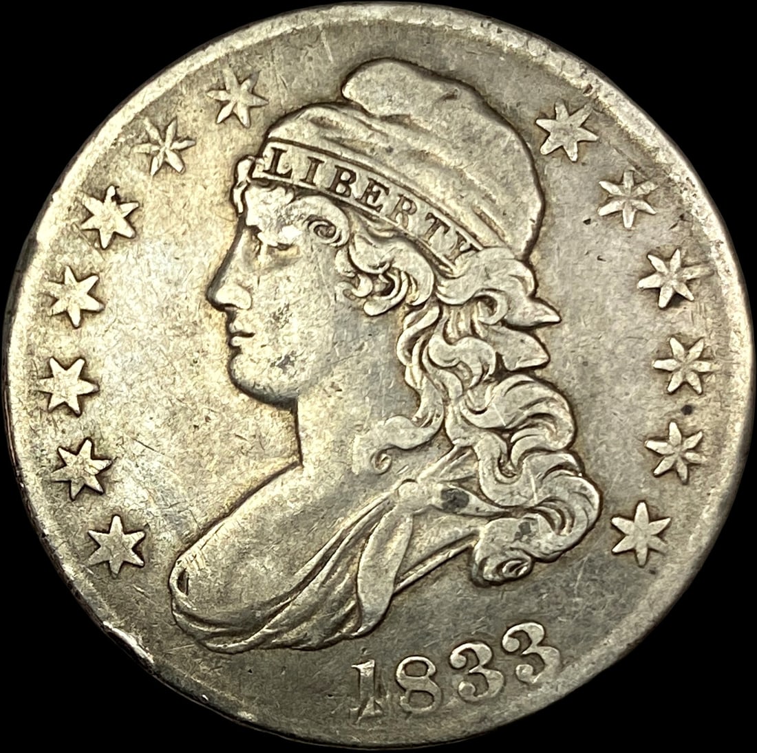 1833 Capped Bust Half Dollar LIGHTLY  CIRCULATED (1 of 2)