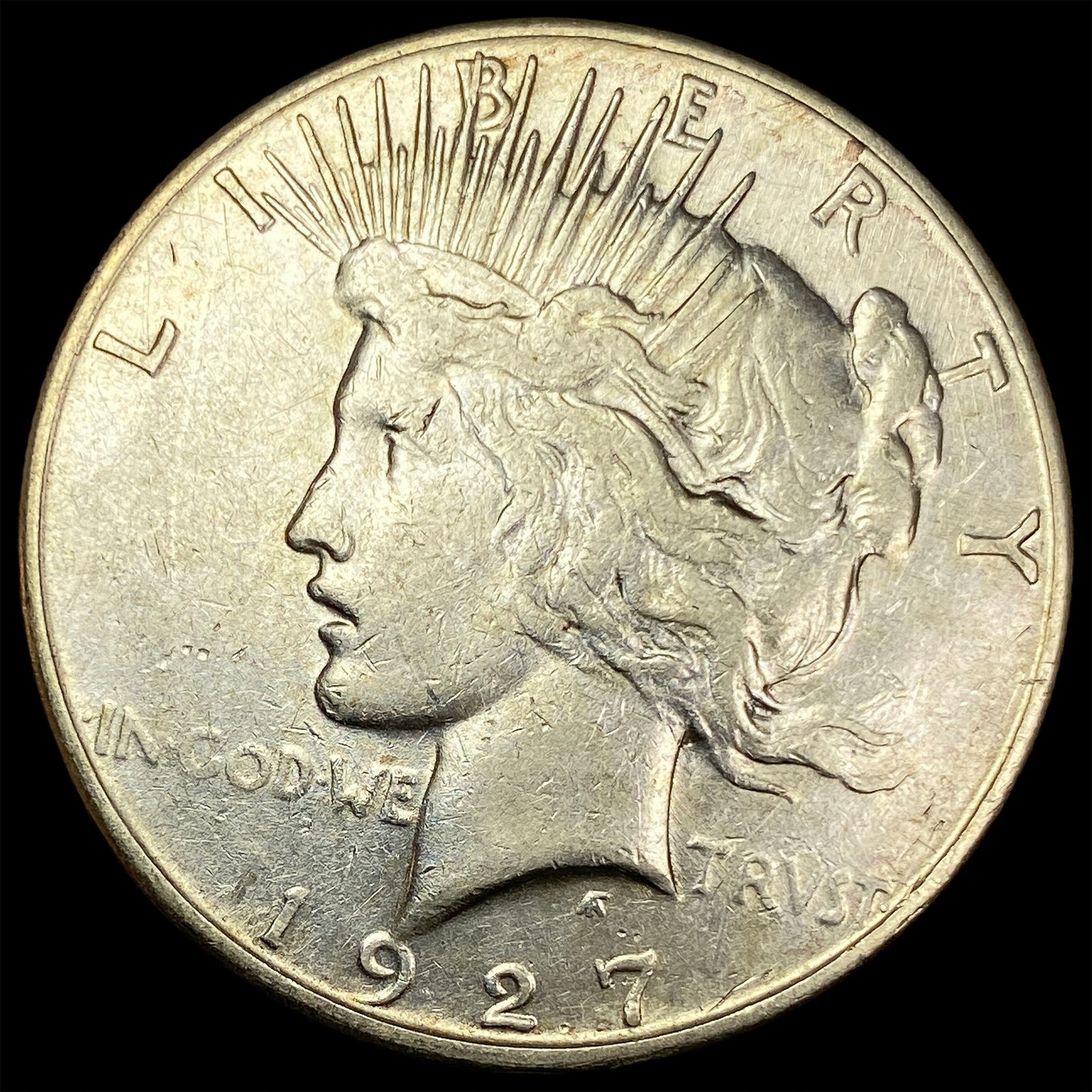1927-S Silver Peace Dollar NEARLY  UNCIRCULATED (1 of 2)