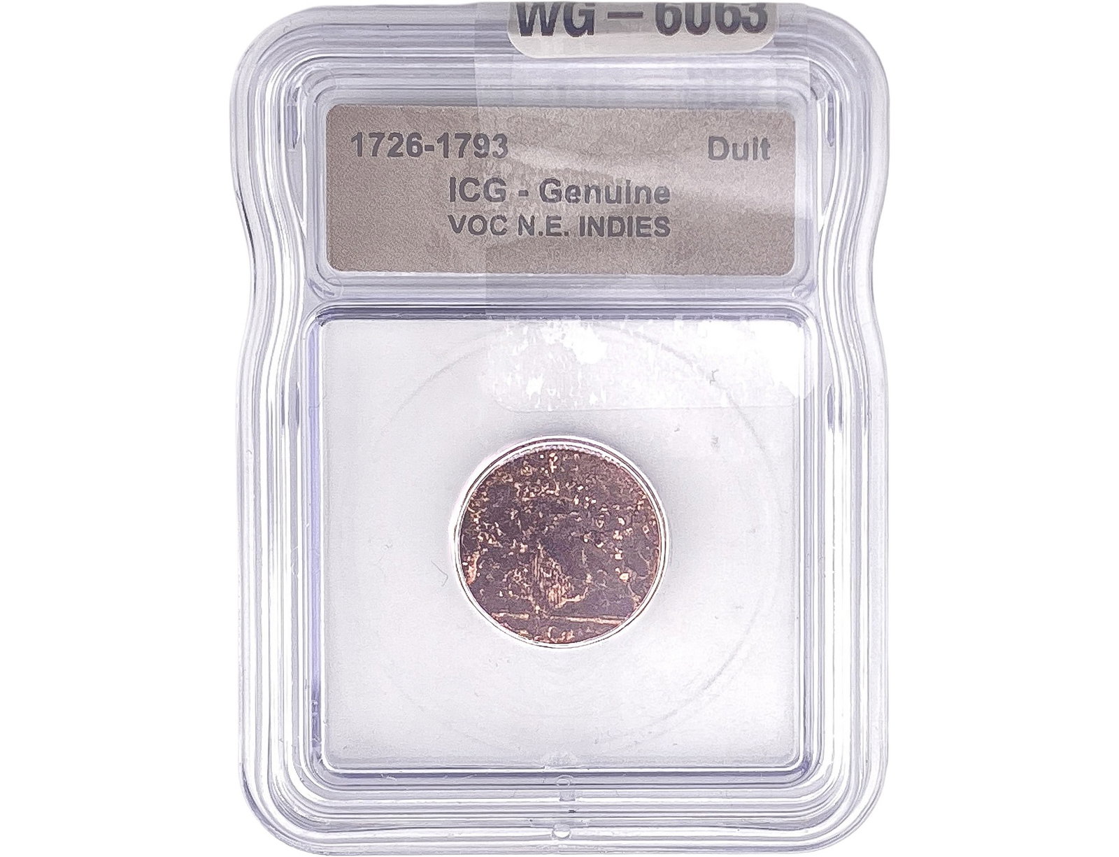 1726-1793 VOV N.E. INDIES Duit ICG Genuine: 1726-1793 VOV N.E. INDIES Duit ICG Genuine