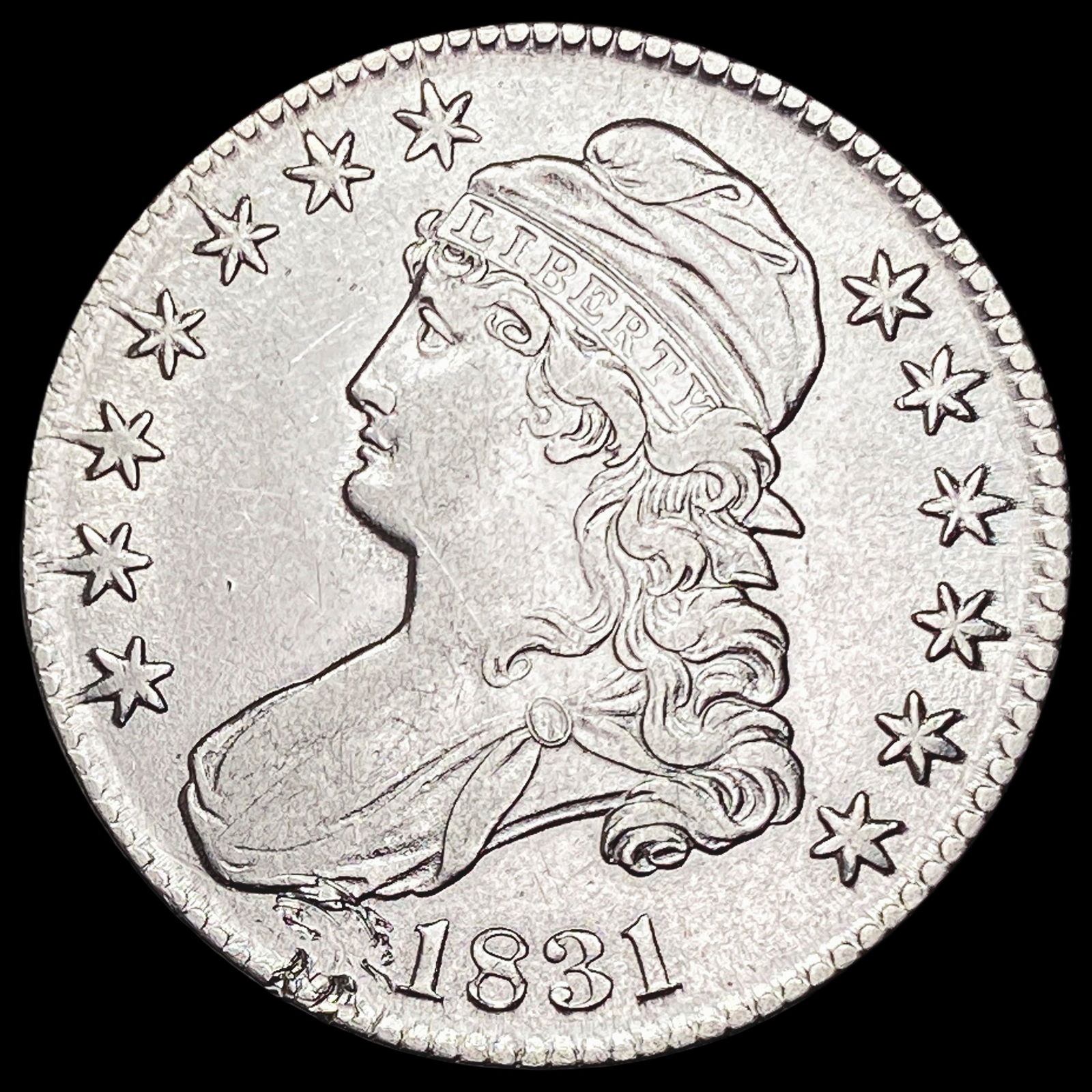 1831 Capped Bust Half Dollar CLOSELY UNCIRCULATED: 1831 Capped Bust Half Dollar CLOSELY UNCIRCULATED