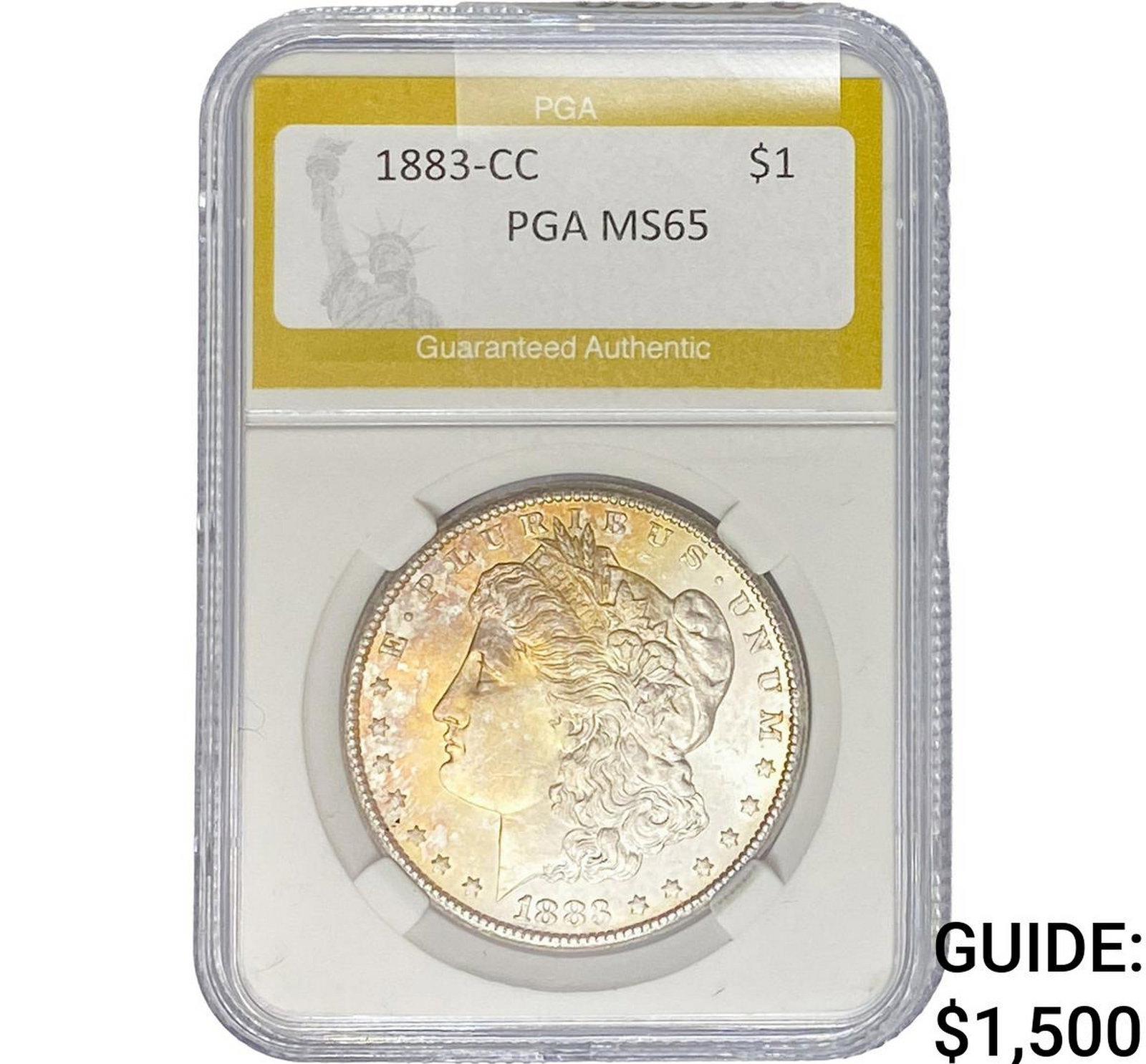 1883-CC Morgan Silver Dollar PGA MS65: 1883-CC Morgan Silver Dollar PGA MS65