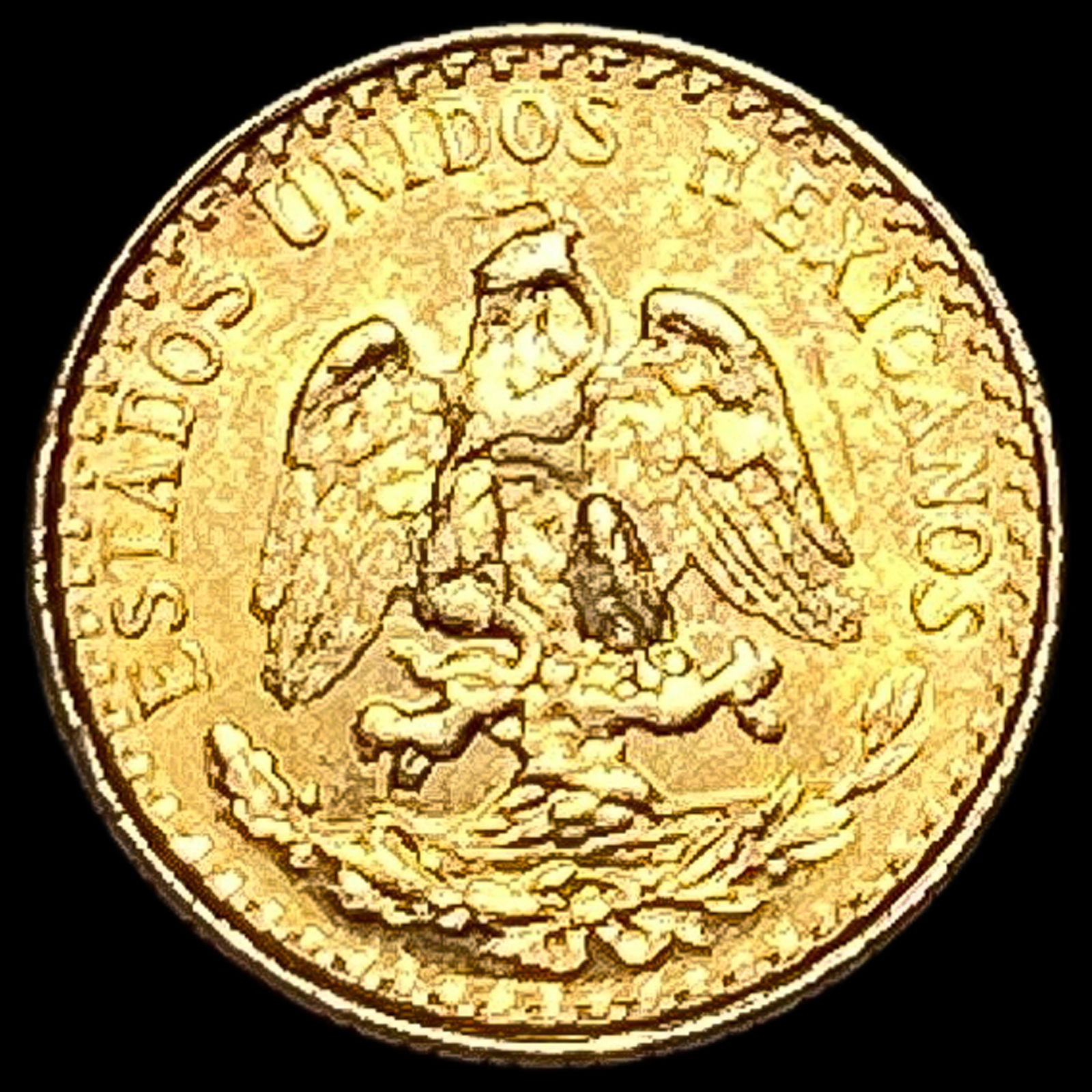 1945 Mexico Gold 2 Pesos .0482oz GEM BU: 1945 Mexico Gold 2 Pesos .0482oz GEM BU