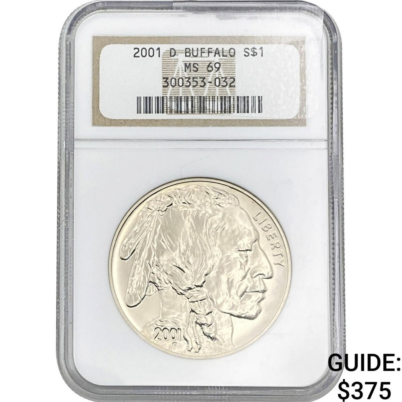 2001 Buffalo 1oz Silver Dollar NGC MS69: 2001 Buffalo 1oz Silver Dollar NGC MS69