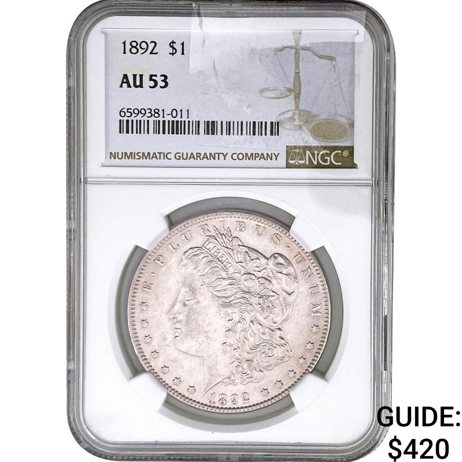 1891 Morgan Silver Dollar NGC AU53 (1 of 2)