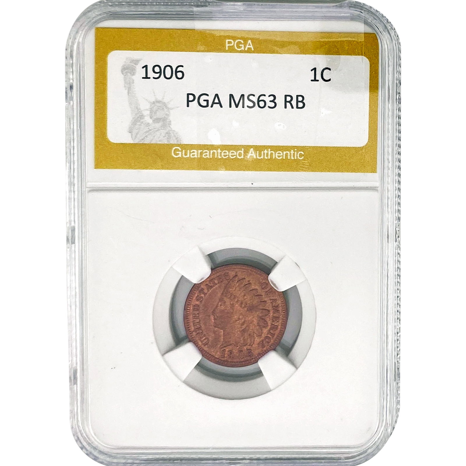 1906 Indian Head Cent PGA MS63 RB: 1906 Indian Head Cent PGA MS63 RB