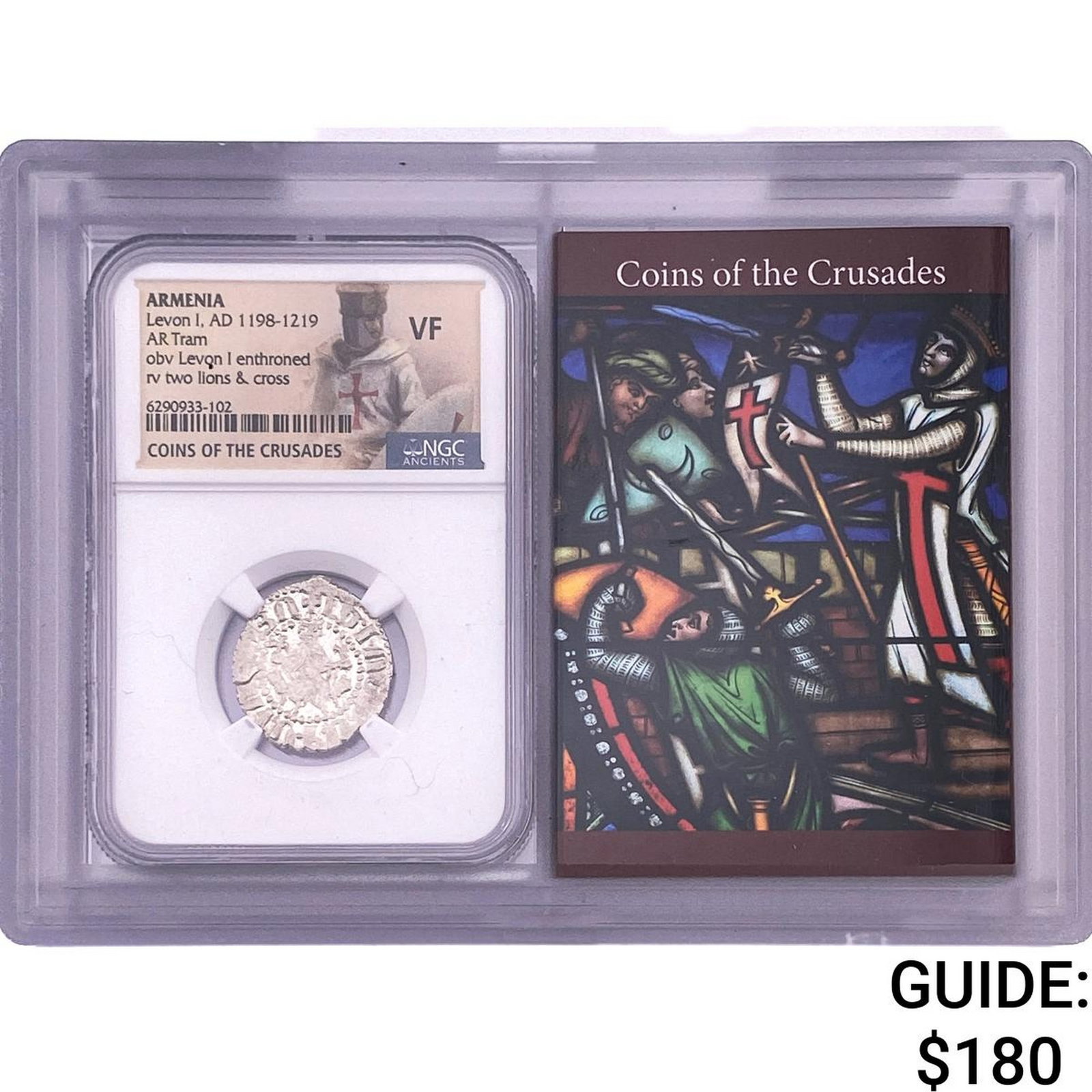 Armenia Levon I AD 1198-1219 Silver Tram NGC VF: Armenia Levon I AD 1198-1219 Silver Tram NGC VF