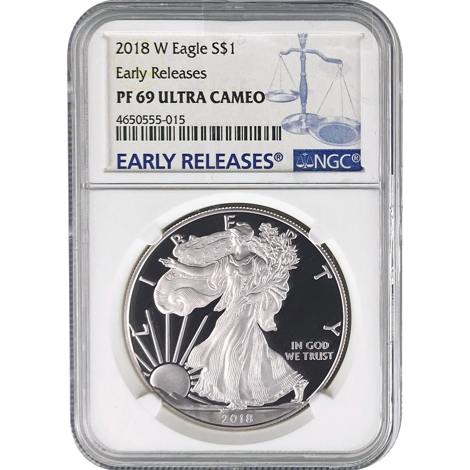 2018-W Silver Eagle NGC PF69 Ultra Cameo: 2018-W Silver Eagle NGC PF69 Ultra Cameo