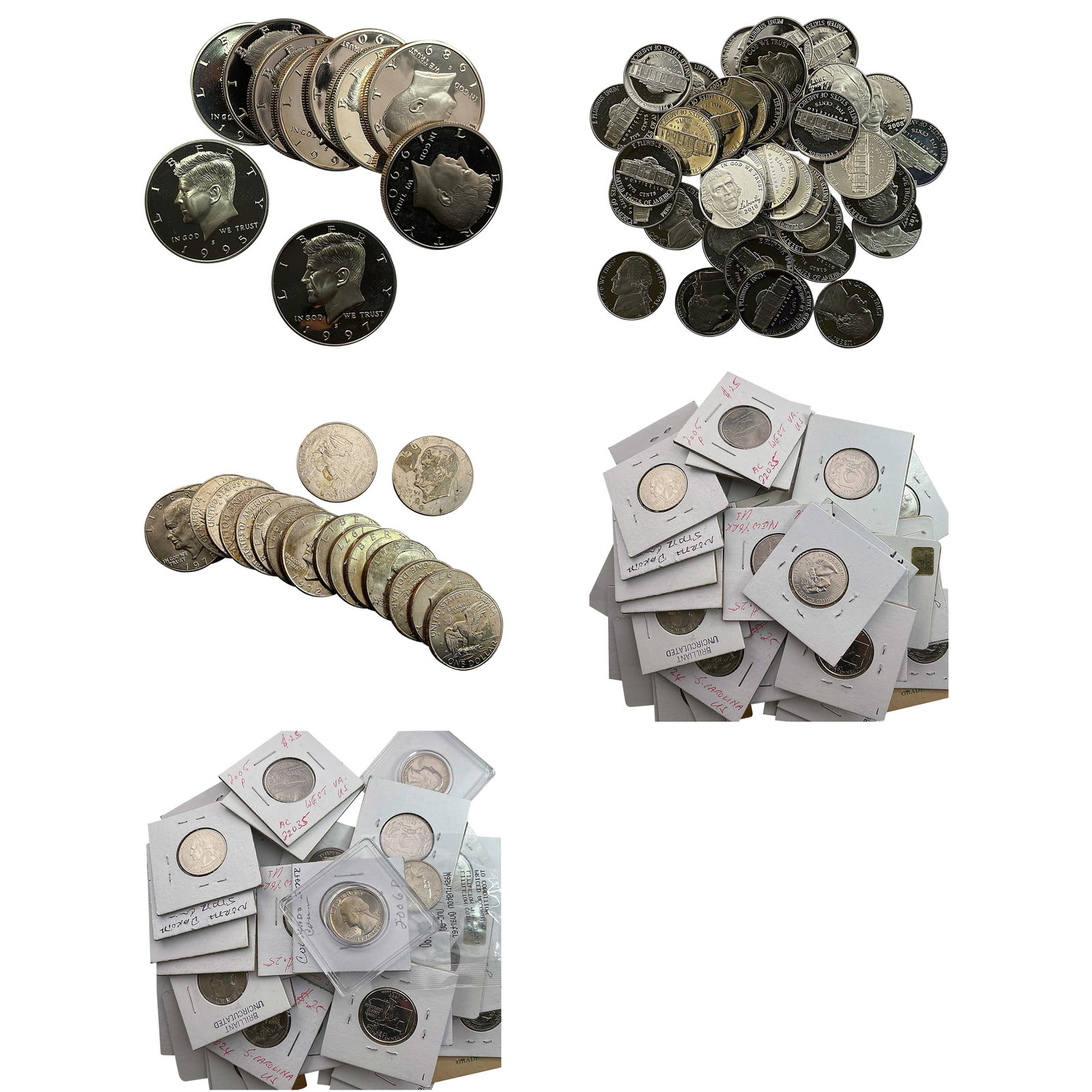 [130 Coins] 1965-2012 U.S. 5C, 25C, 50C &$ 1 Lot (1 of 2)