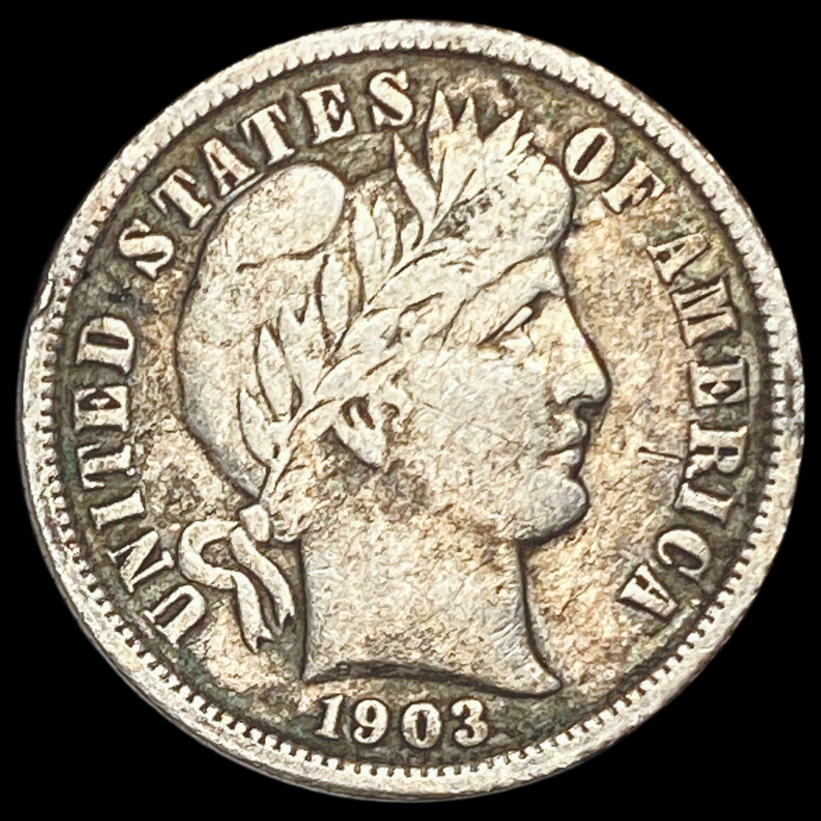 1903-O Silver Barber Dime NEARLY UNCIRCULATED: 1903-O Silver Barber Dime NEARLY UNCIRCULATED