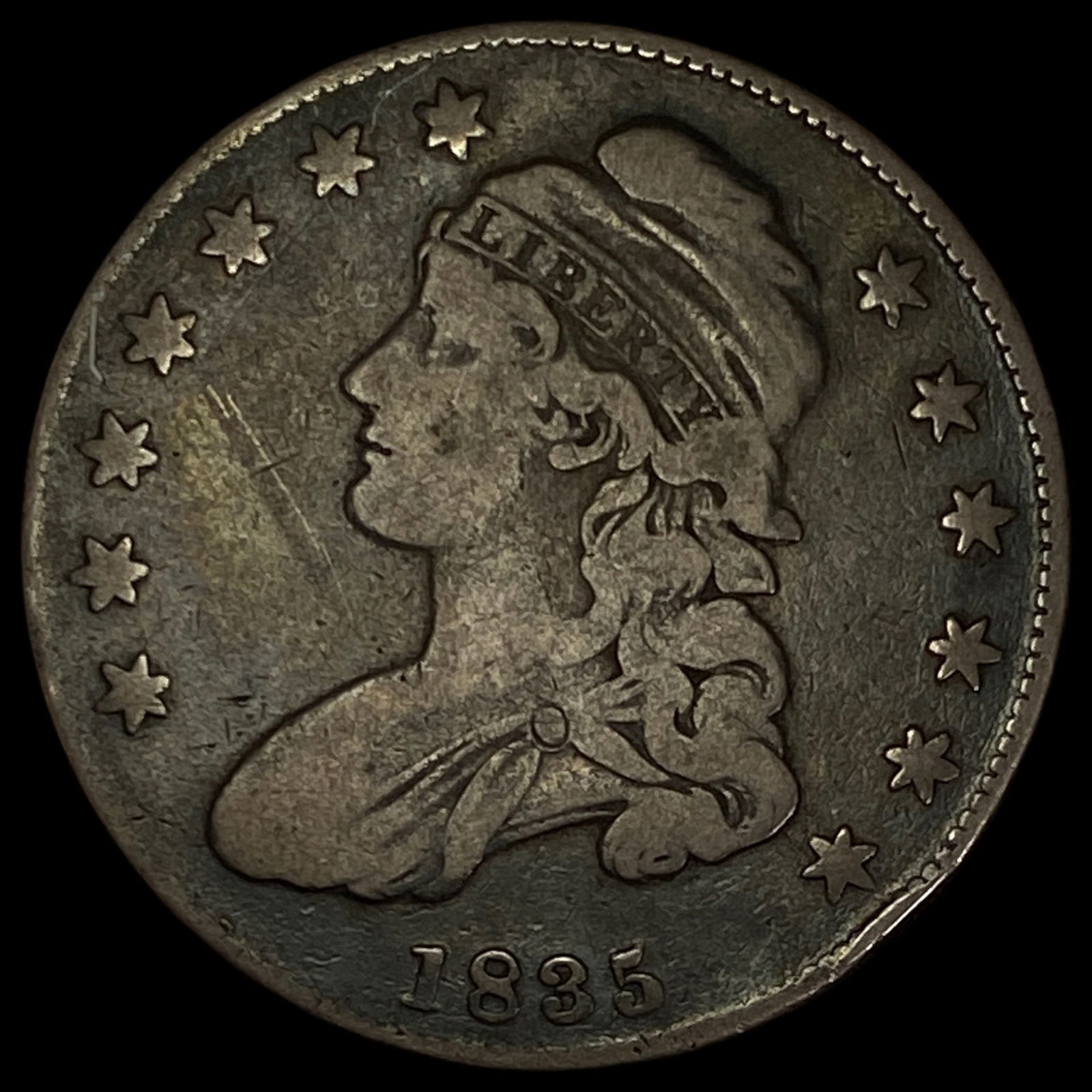 1835 Capped Bust Half Dollar LIGHTLY CIRCULATED (1 of 2)