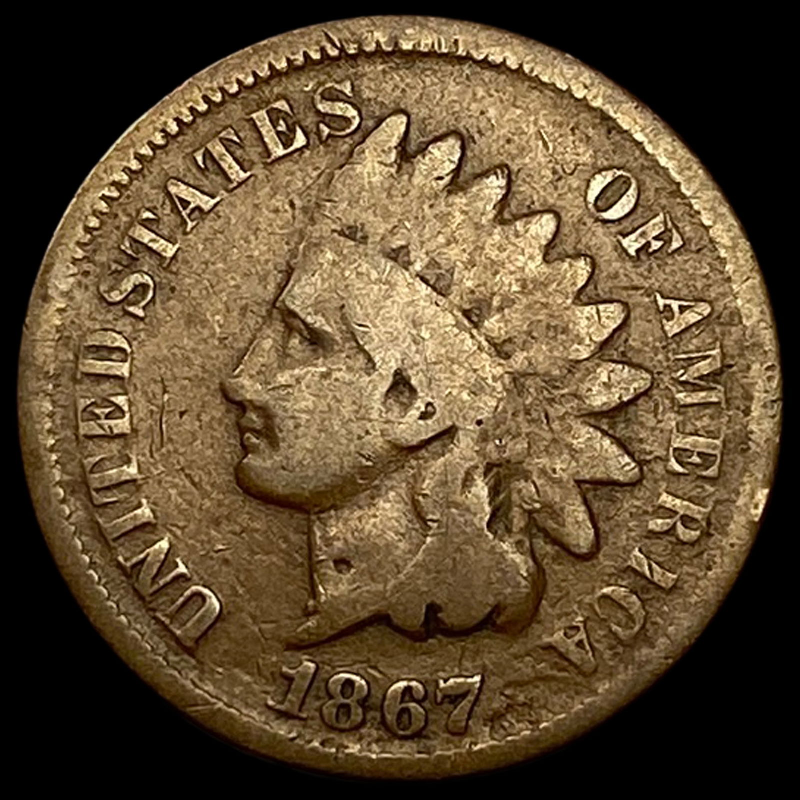 1867 Indian Head Cent NICELY CIRCULATED (1 of 2)