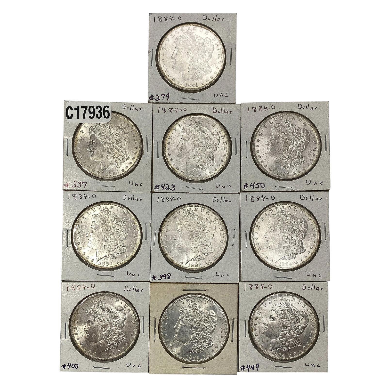 [10 Coins] 1884-O Morgan Silver Dollar (1 of 2)