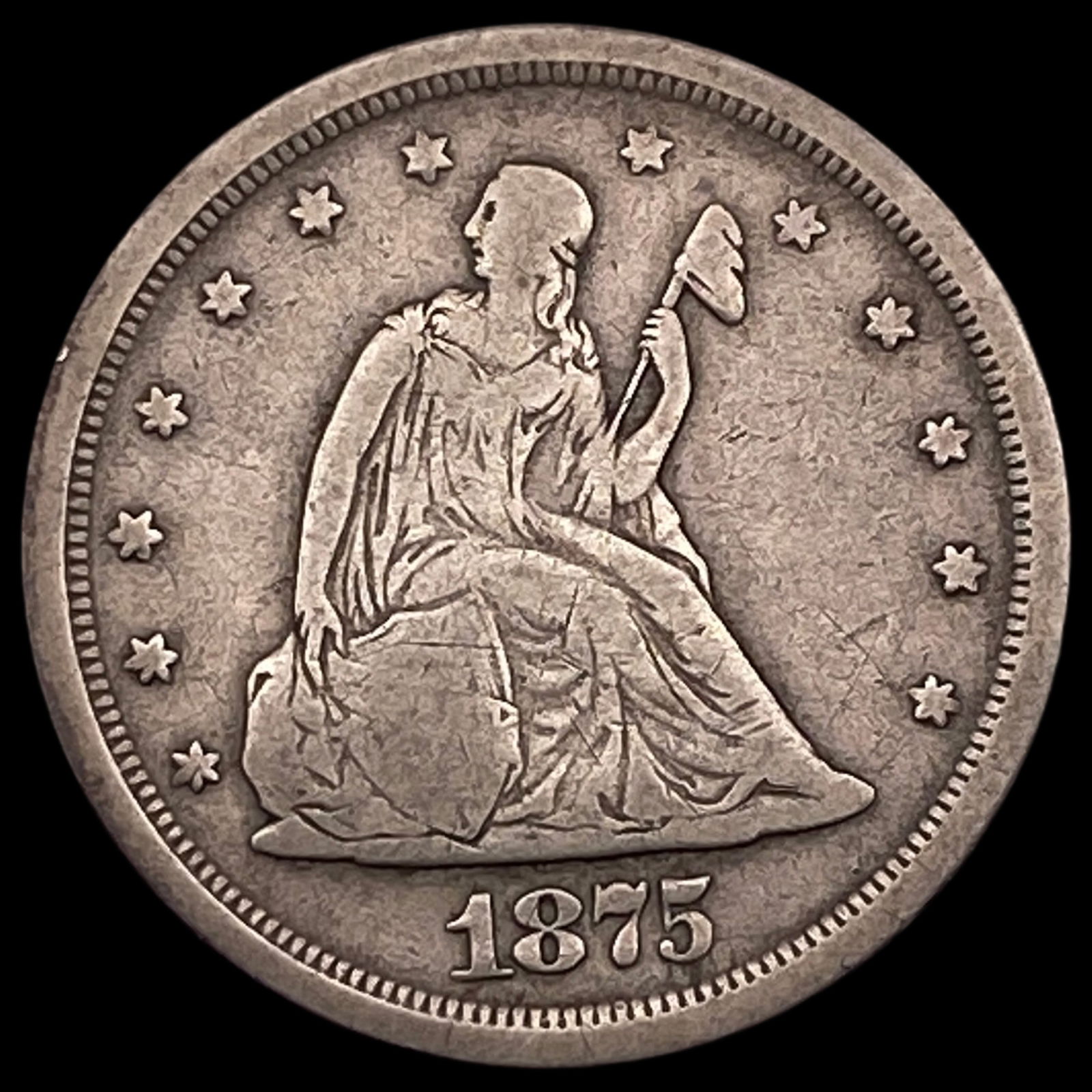 1875-S Silver Twenty Cents ABOUT UNCIRCULATED (1 of 2)
