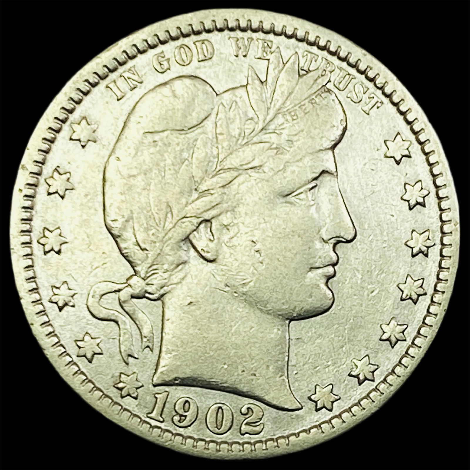 1902 Barber Silver Quarter NEARLY  UNCIRCULATED (1 of 2)