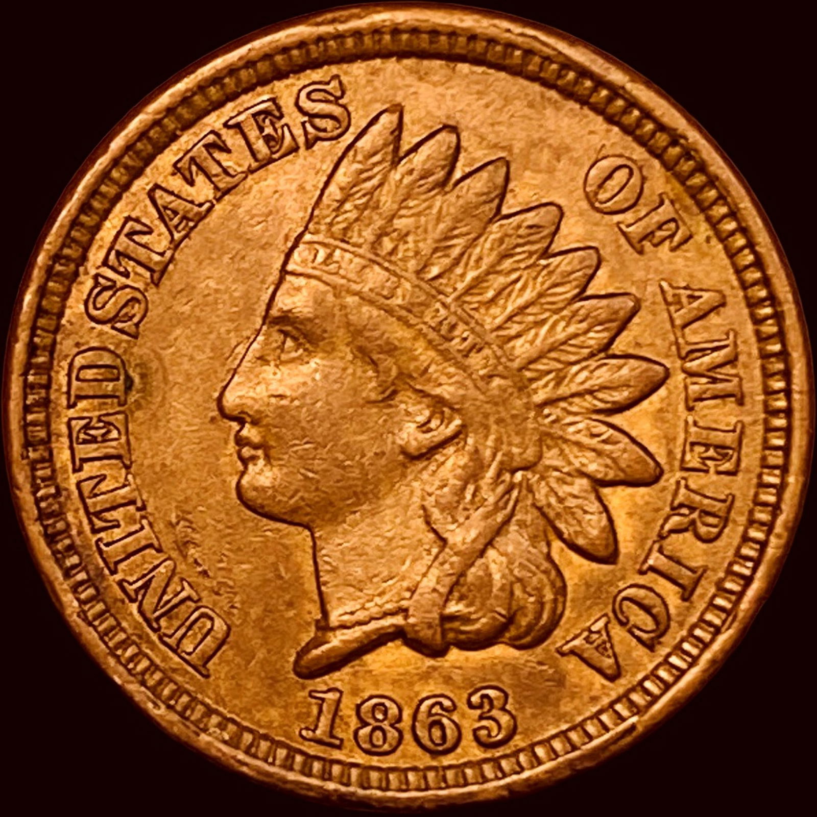 1863 Indian Head Cent CLOSELY UNCIRCULATED (1 of 2)