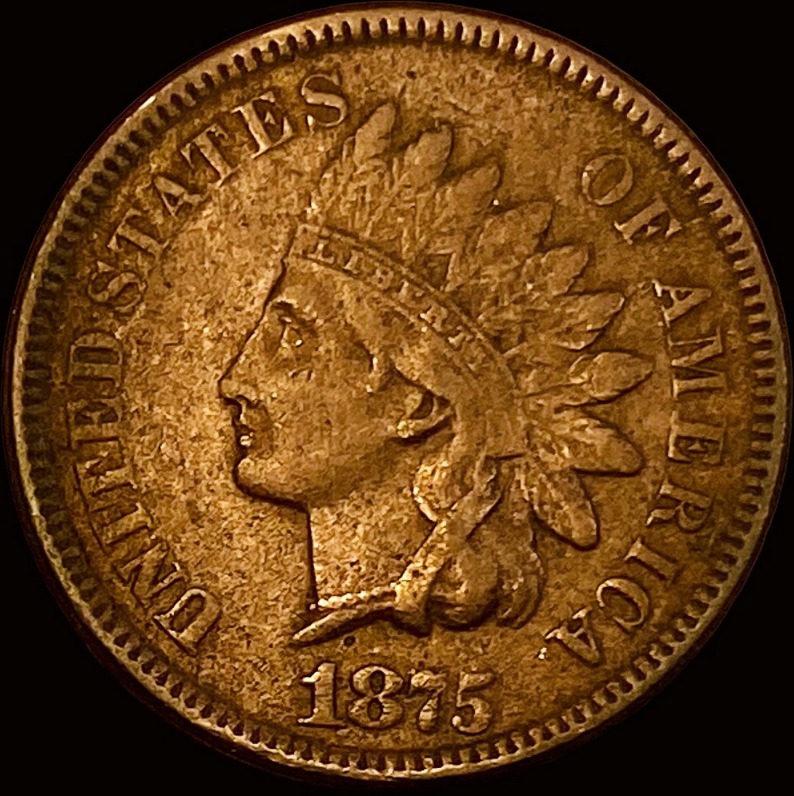 1875 Indian Head Cent NEARLY UNCIRCULATED (1 of 2)