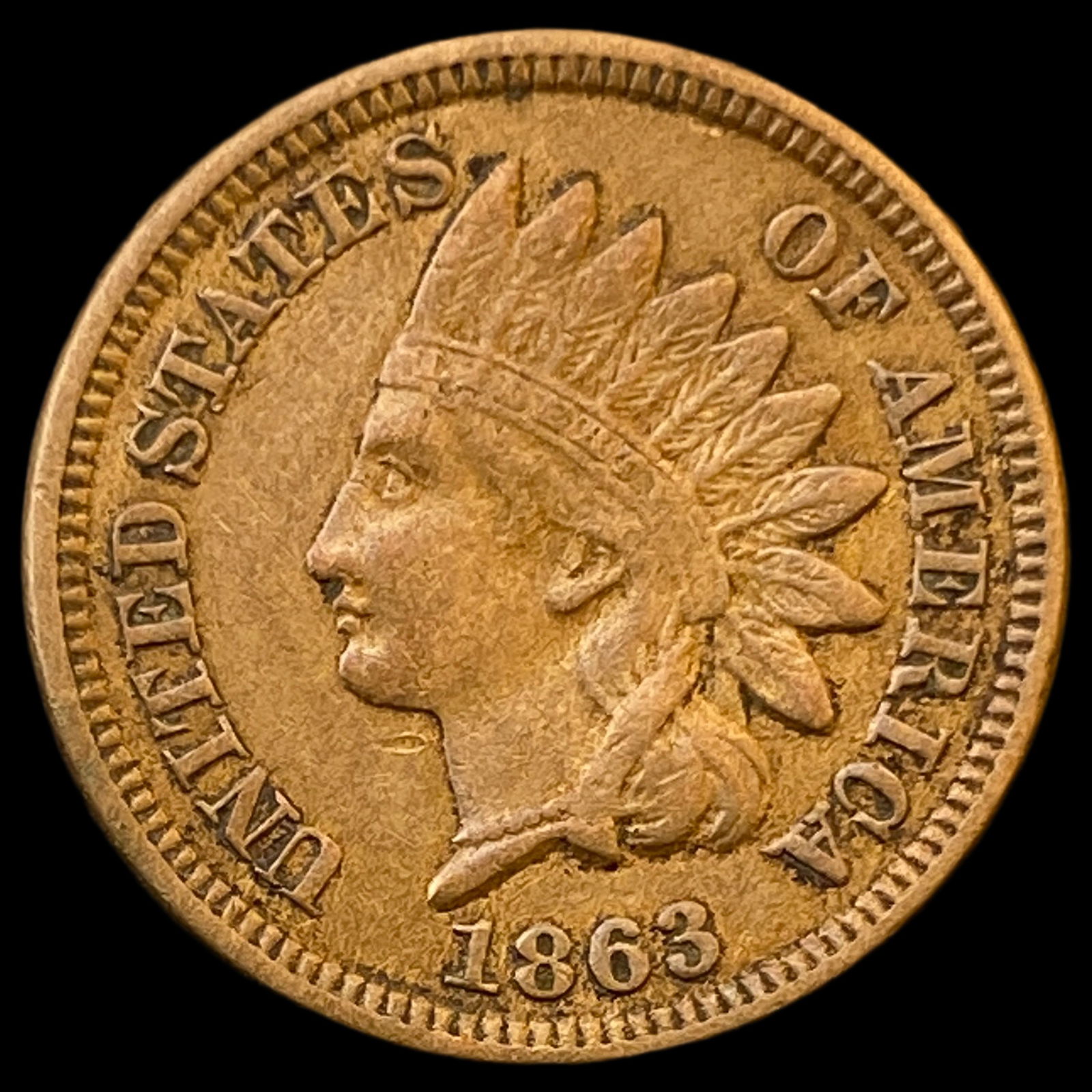 1863 Indian Head Cent NEARLY UNCIRCULATED (1 of 2)