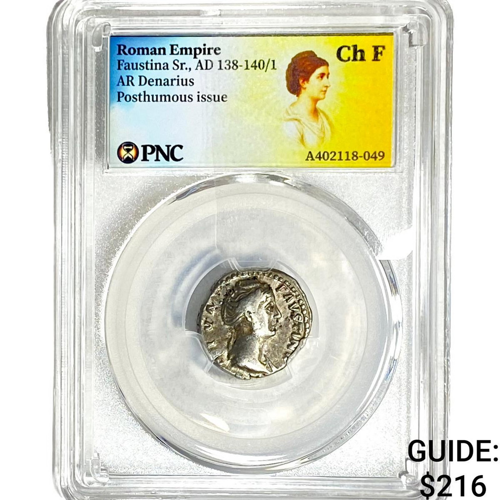 Roman Faustina Sr.,AD 138-140/1 AR Denarius PNC ChF: Roman Faustina Sr.,AD 138-140/1 AR Denarius PNC ChF