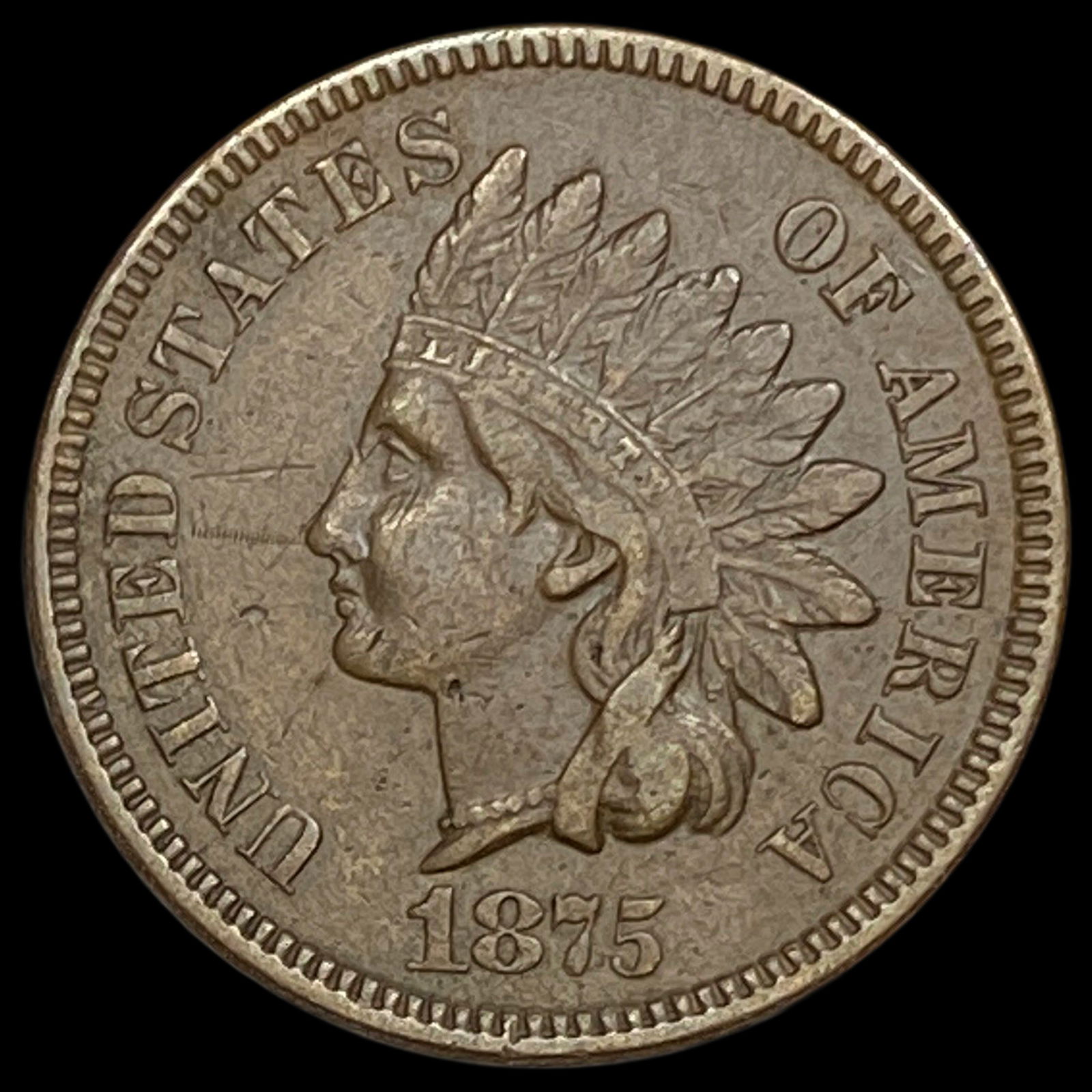 1875 Indian Head Cent NEARLY UNCIRCULATED (1 of 2)