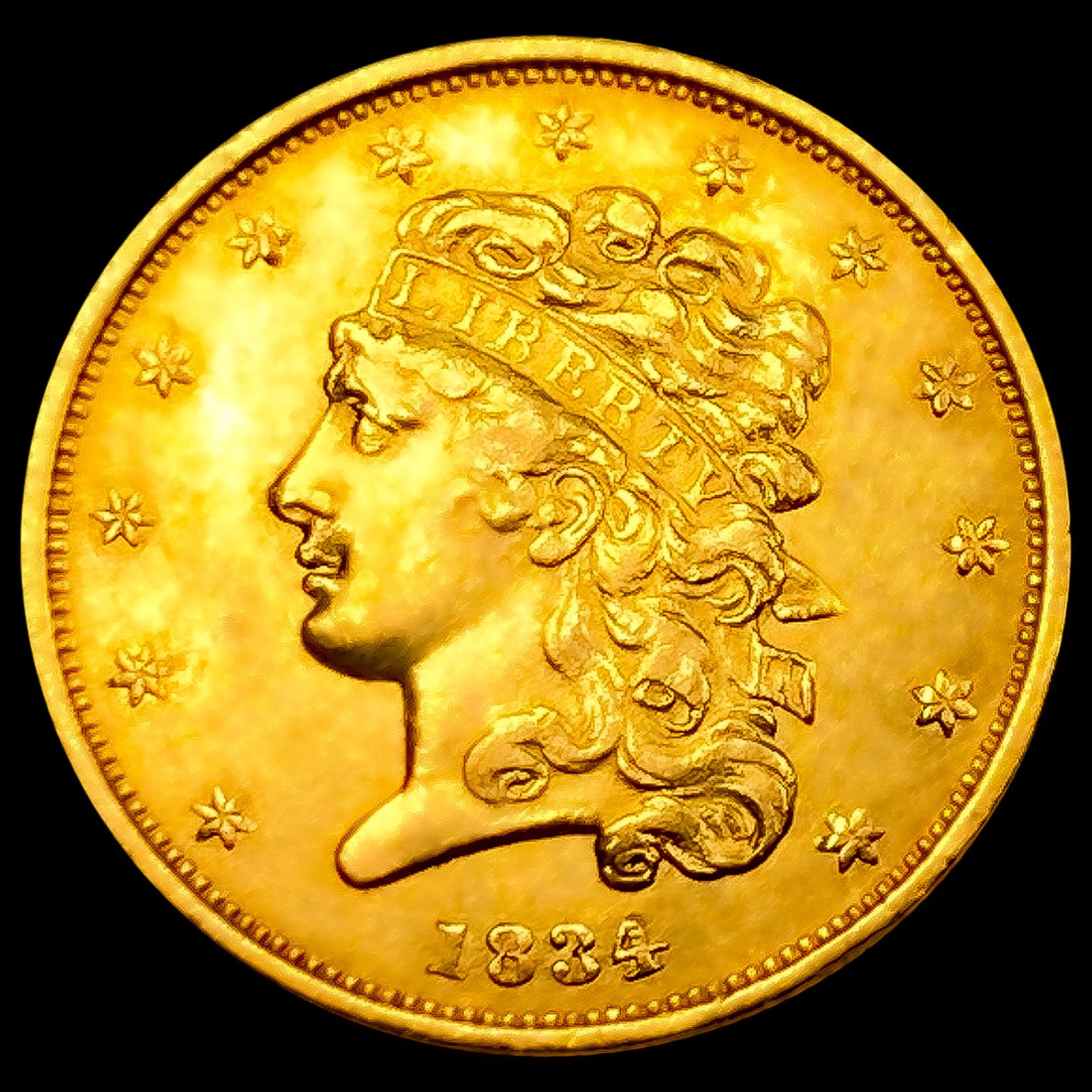 1834 Pl 4 $5 Gold Half Eagle CHOICE AU (1 of 2)