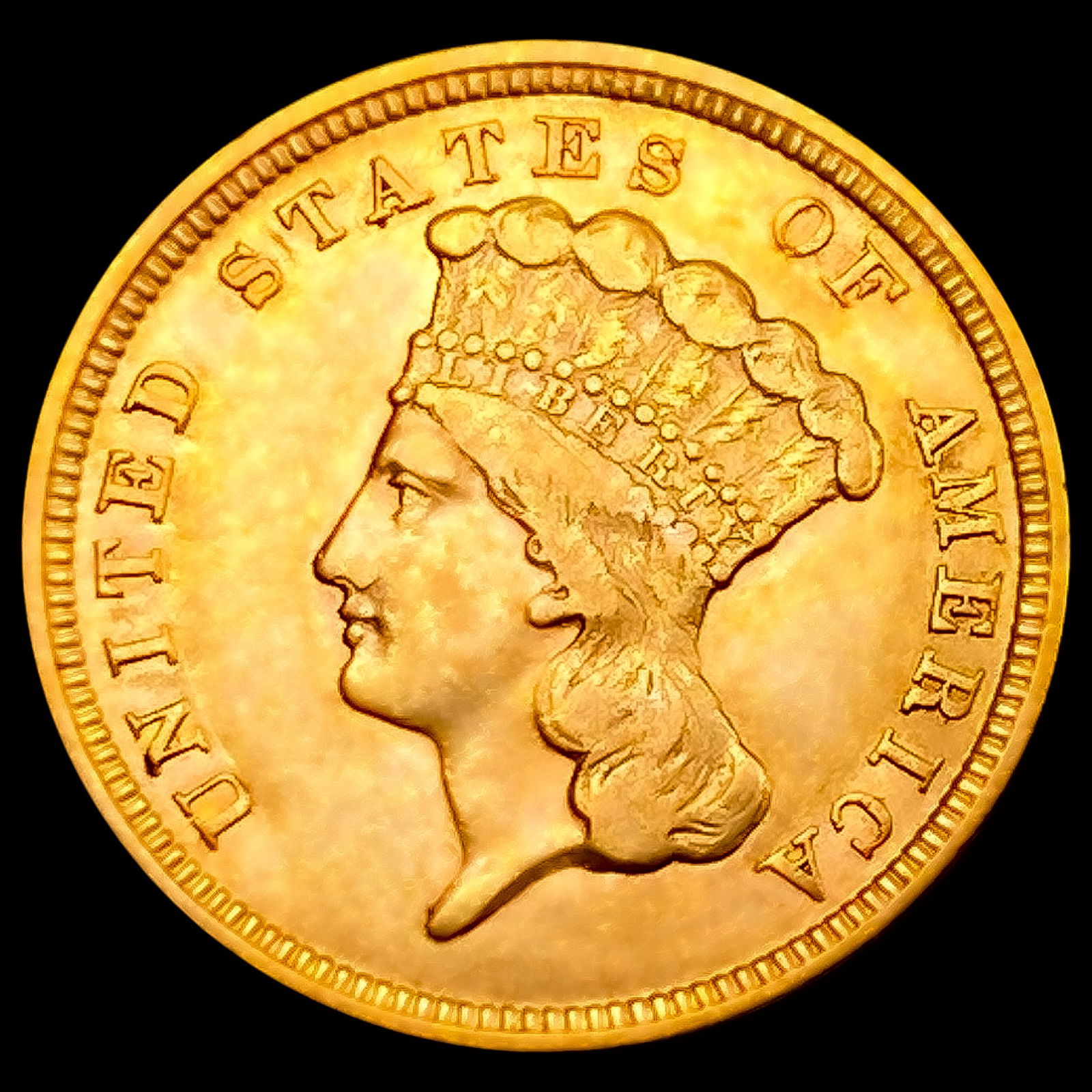 1854 $3 Gold Piece UNCIRCULATED (1 of 2)