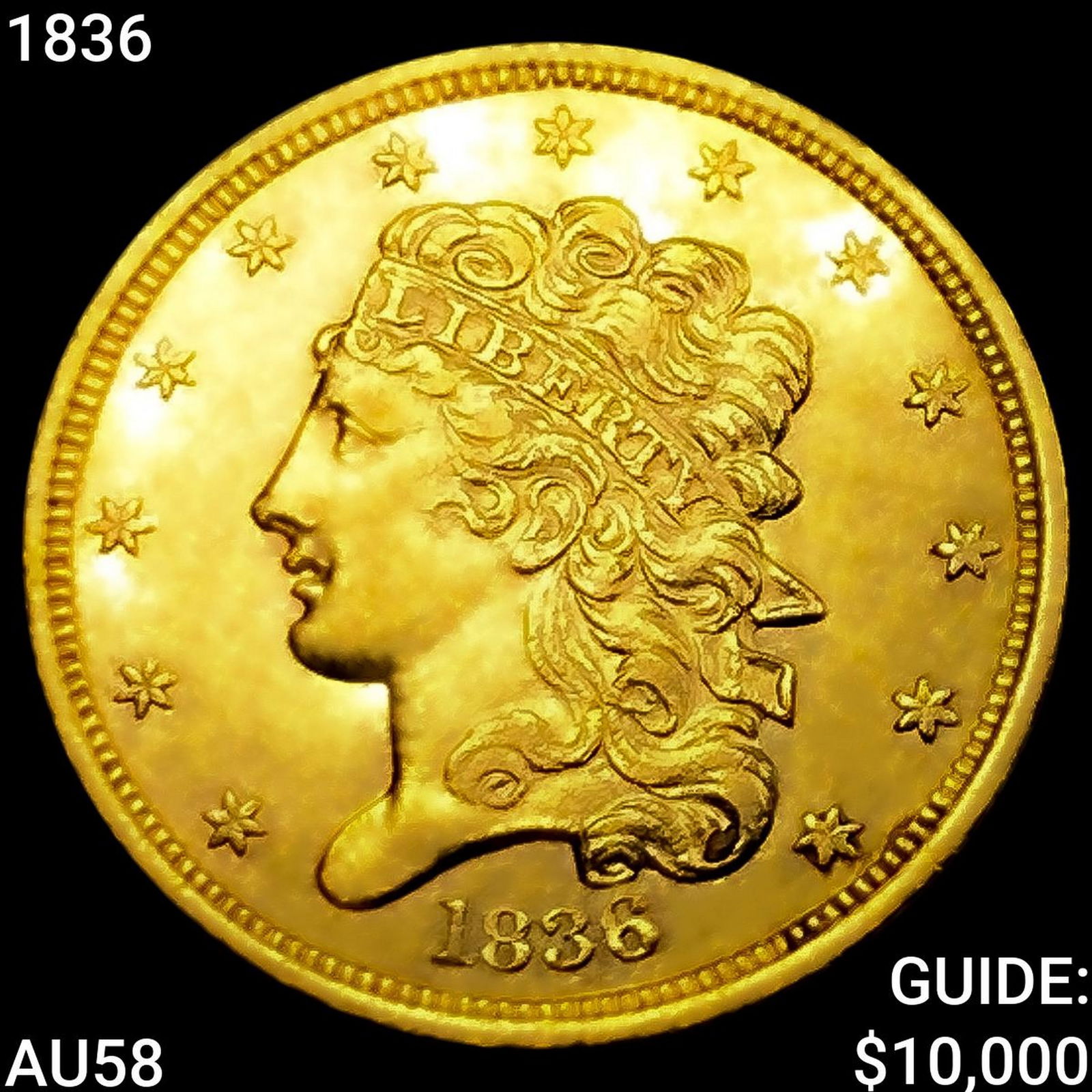 1836 $5 Gold Half Eagle CHOICE AU (1 of 2)