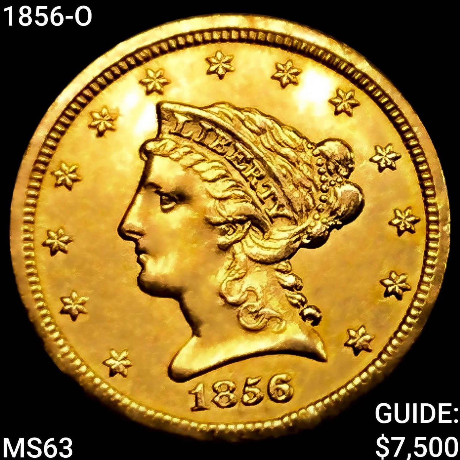 1856-O $2.50 Gold Quarter Eagle CHOICE BU (1 of 2)