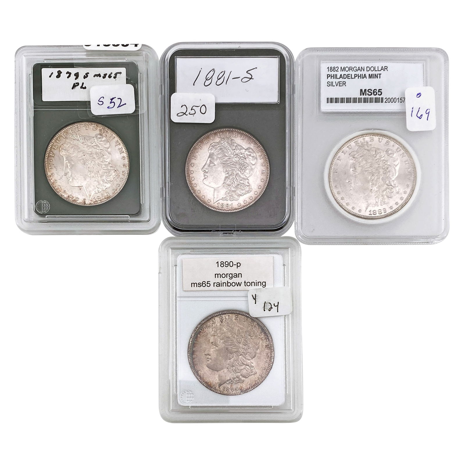 [4 Coins] 18789-1890 Morgan Silver Dollar MS64 (1 of 2)