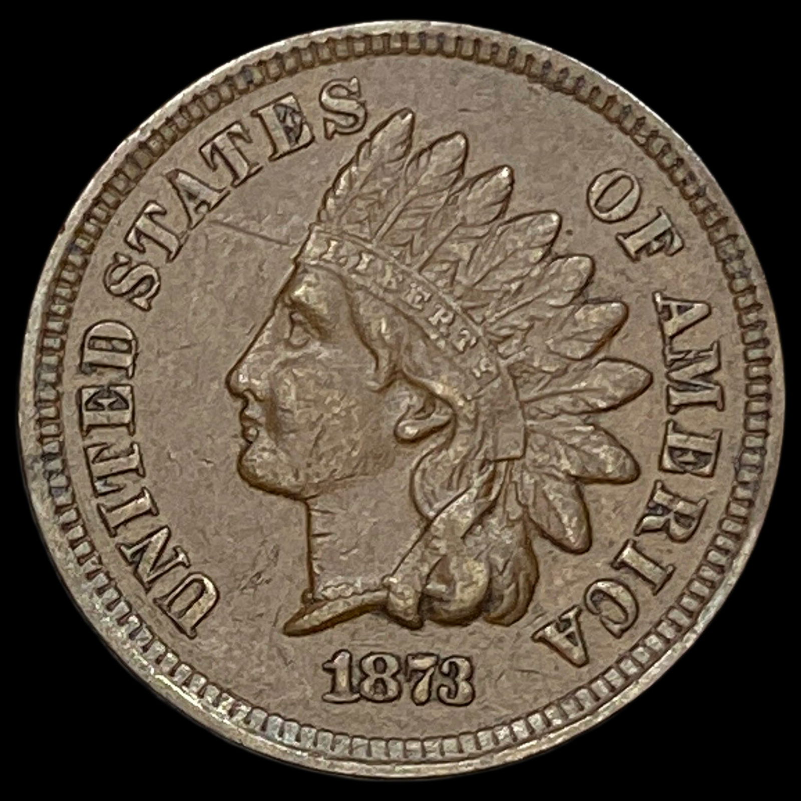 1873 Indian Head Cent NEARLY UNCIRCULATED (1 of 2)