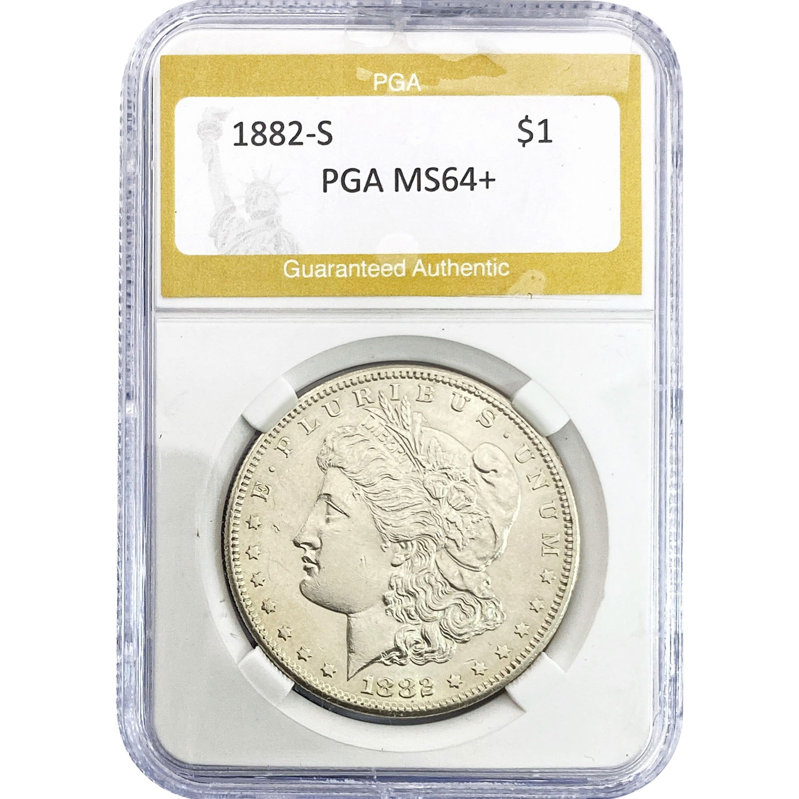 1882-S Morgan Silver Dollar PGA MS64+ (1 of 2)