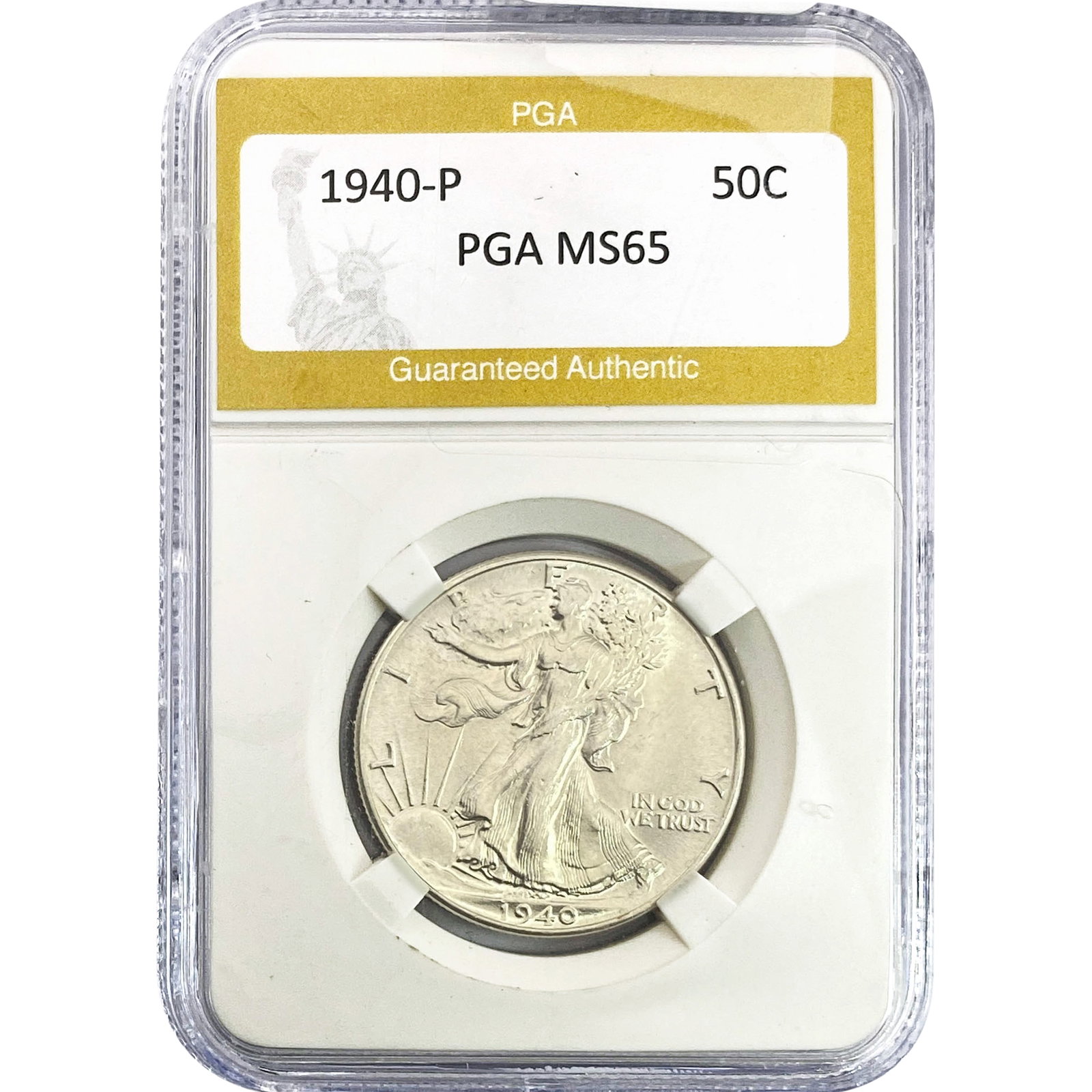 1940 Walking Liberty Half Dollar PGA MS65: 1940 Walking Liberty Half Dollar PGA MS65