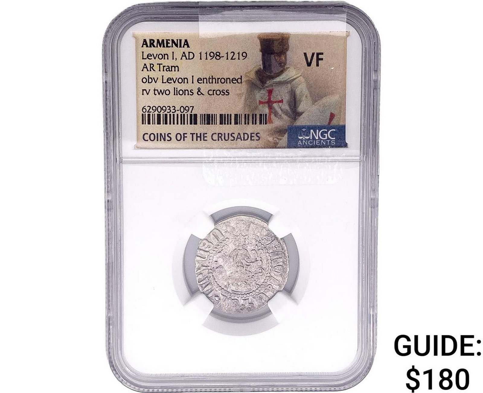 1198-1219 AD Armenia Levon I AR Tram NGC VF: 1198-1219 AD Armenia Levon I AR Tram NGC VF