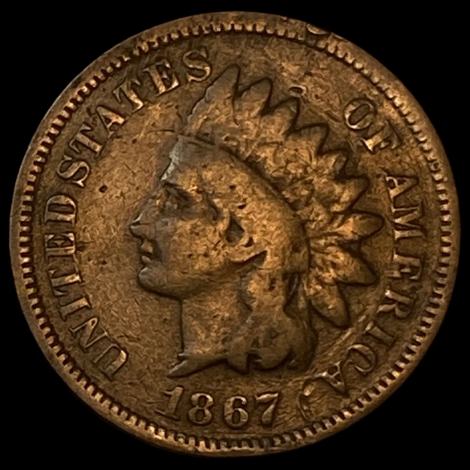 1867 Indian Head Cent LIGHTLY CIRCULATED (1 of 2)