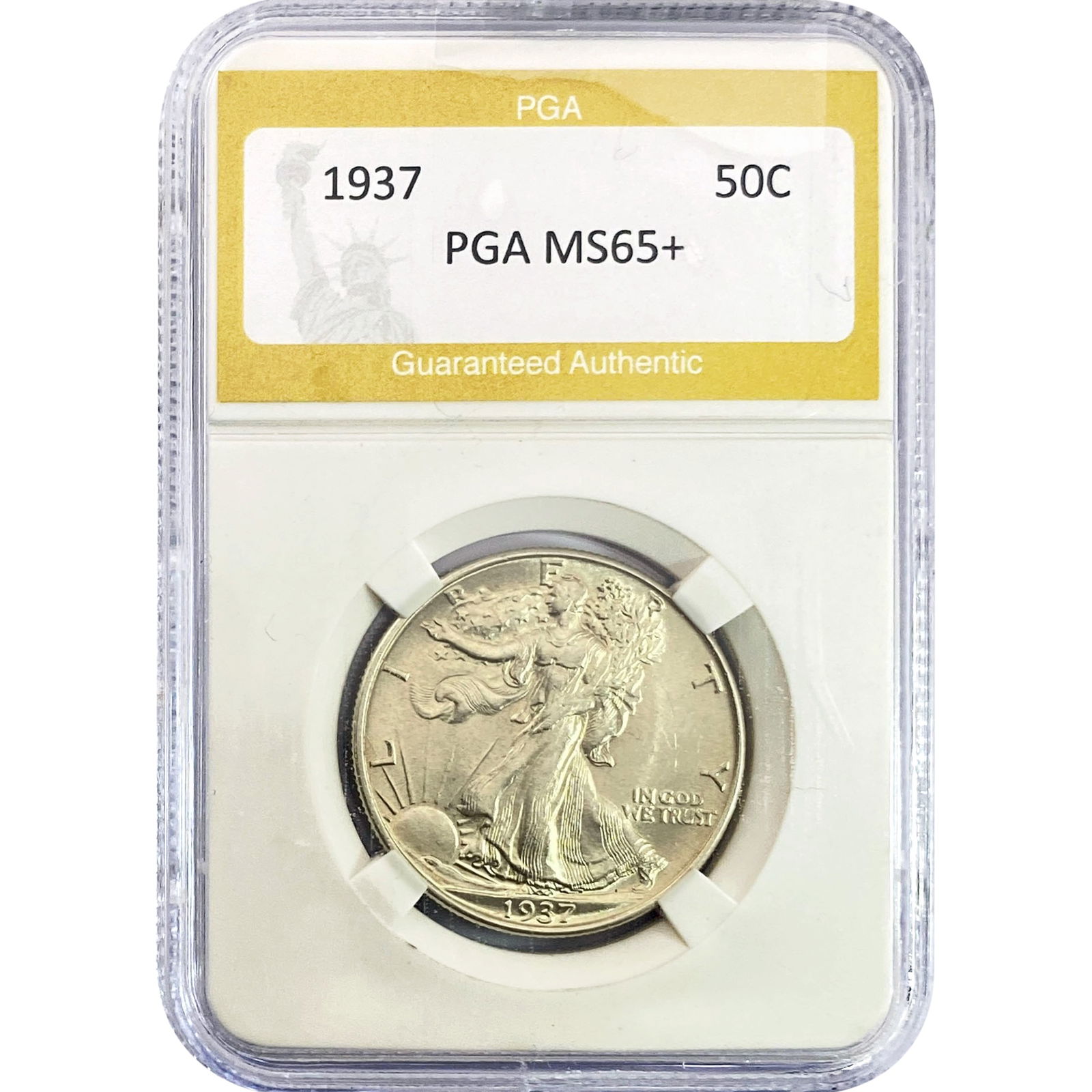 1937 Walking Liberty Half Dollar PGA MS65+ (1 of 2)